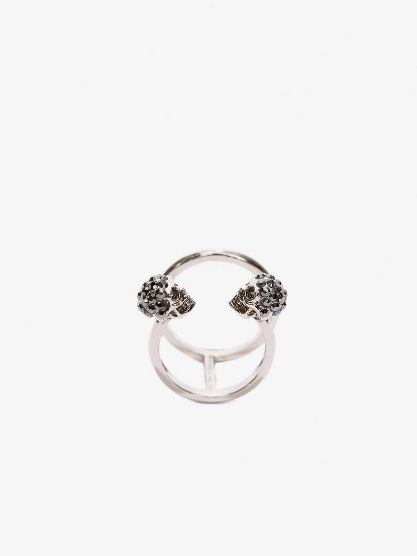 트윈 스컬 더블 링 | Alexander McQueen - image 1