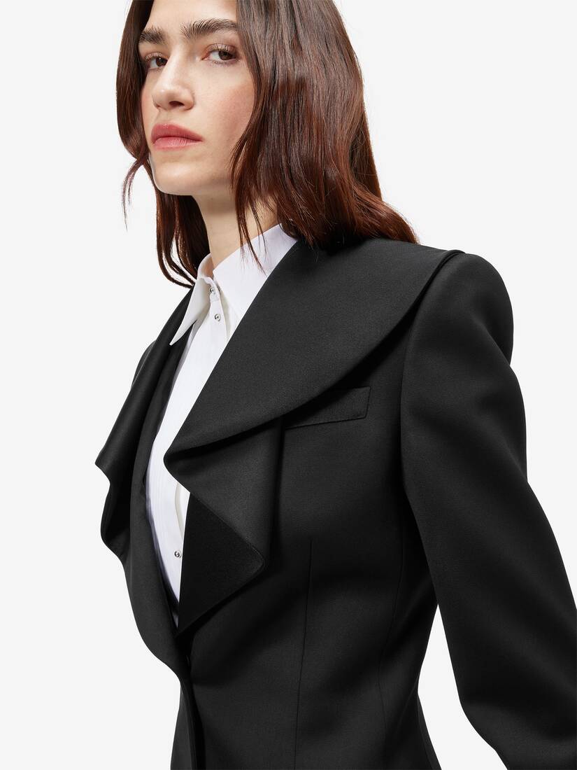 Waterfall Collar Single-breasted Jacket | Alexander McQueen - image 5