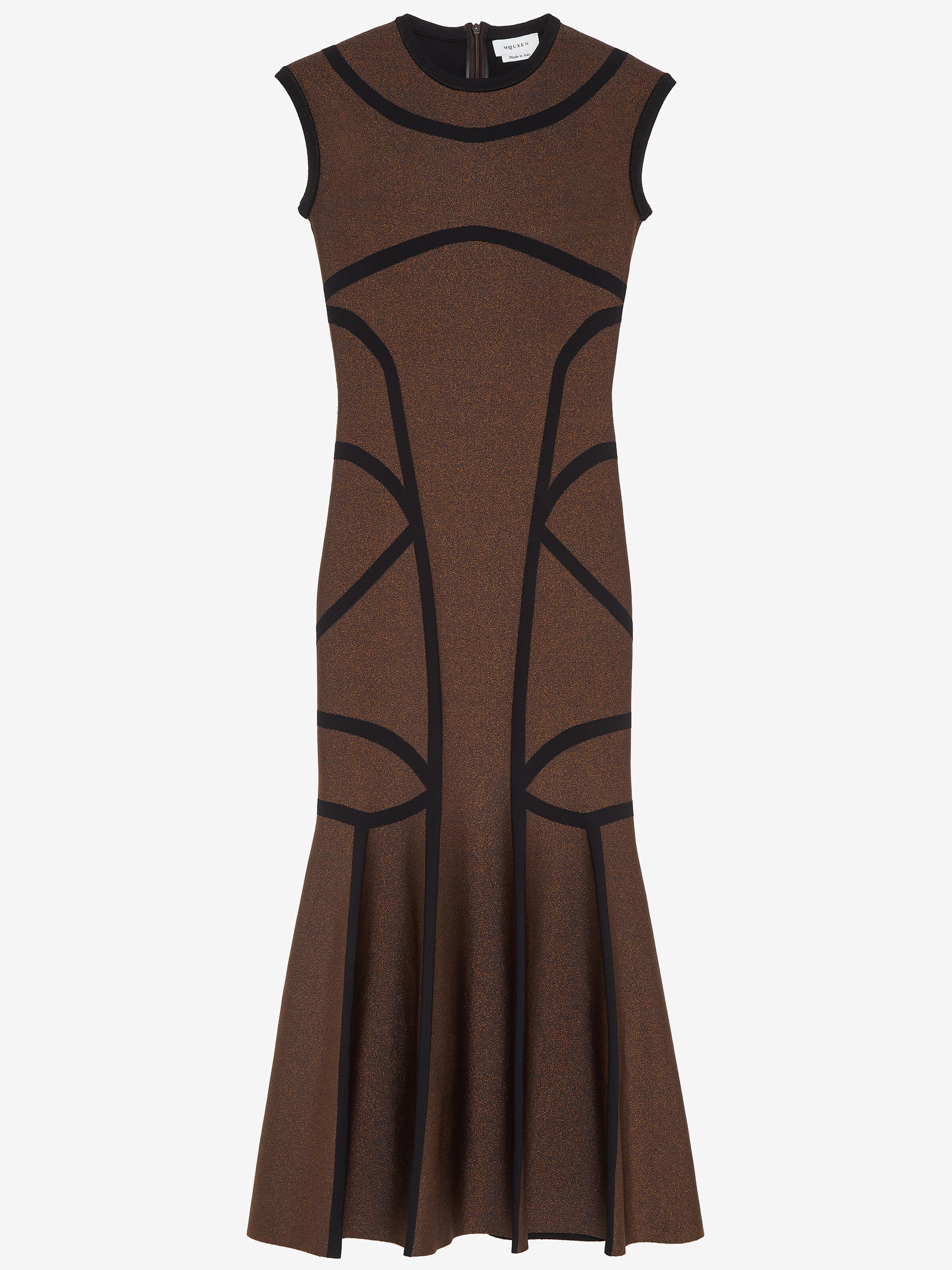 Robe midi en maille à lignes anatomiques