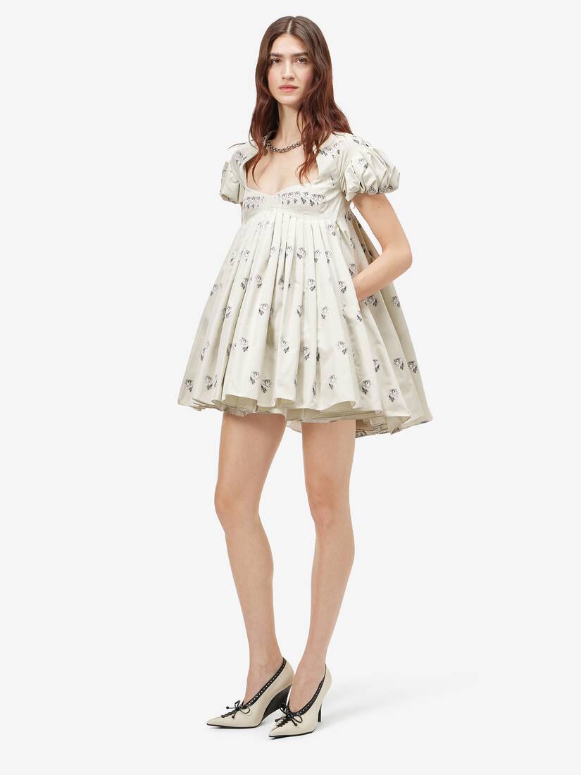 Taffeta Rose Jacquard Mini Dress | Alexander McQueen - image 2