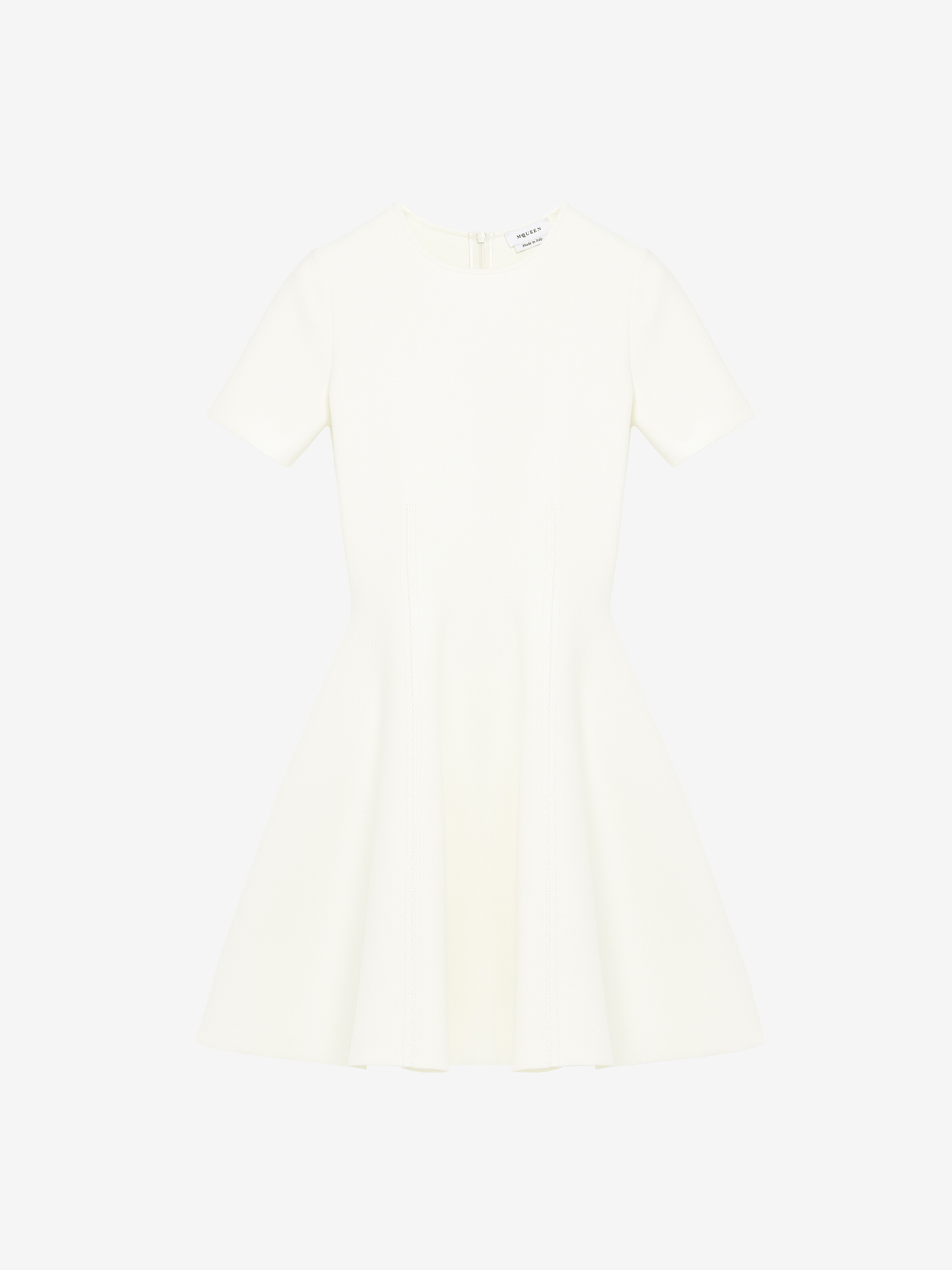 Women's Fit And Flare Mini Dress in Ivory in 76% Viscose, 16% Polyester, 6% Polyamid, 2% Elastan | Alexander McQueen - image 2