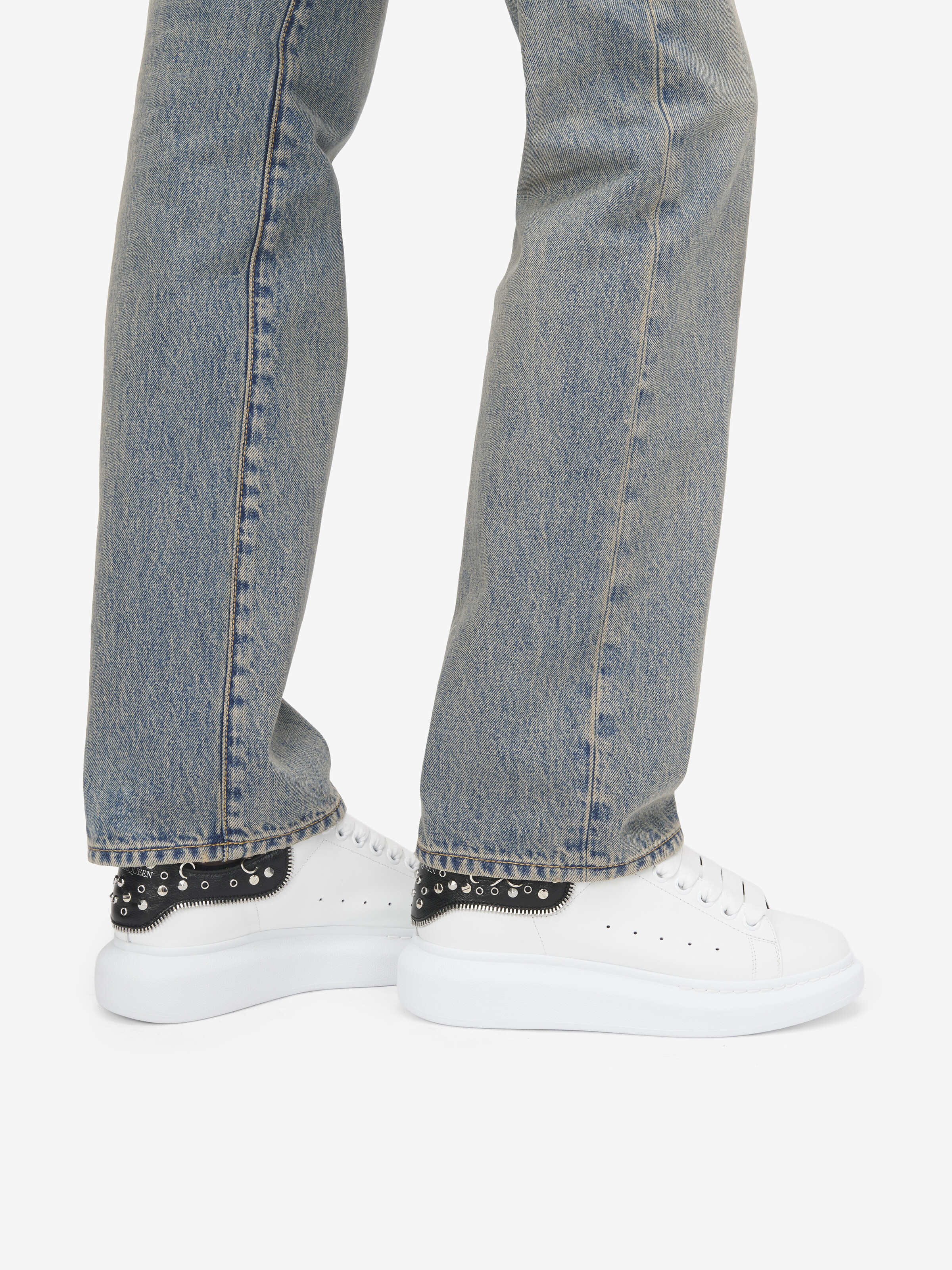 Sneakers Oversize pour Femme en Blanc/Noir in Cuir de veau | Alexander McQueen - image 4