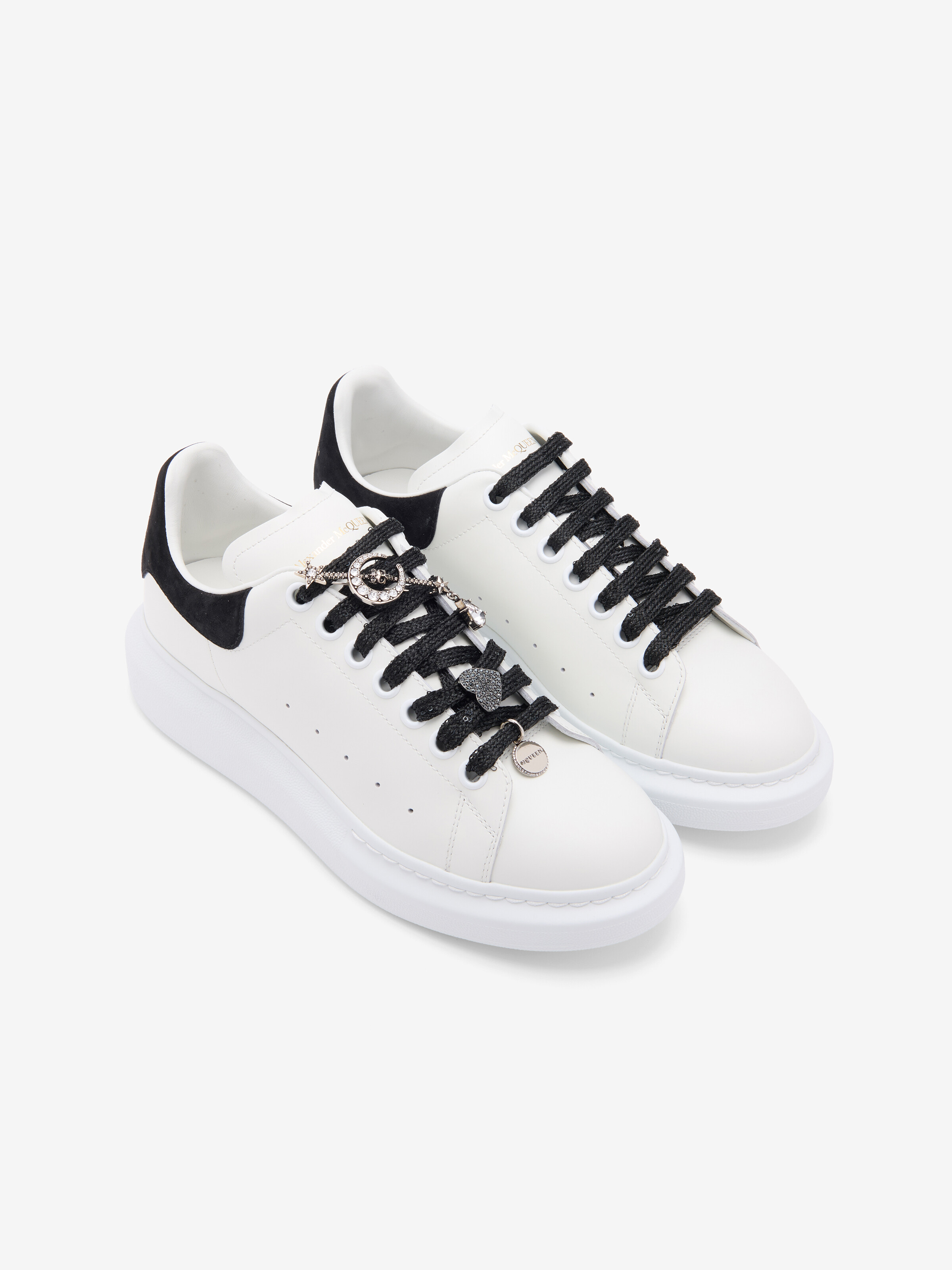 Charm Sequin Shoelaces in Black/Silver-Finish in 100% Polyester | Alexander McQueen - image 3