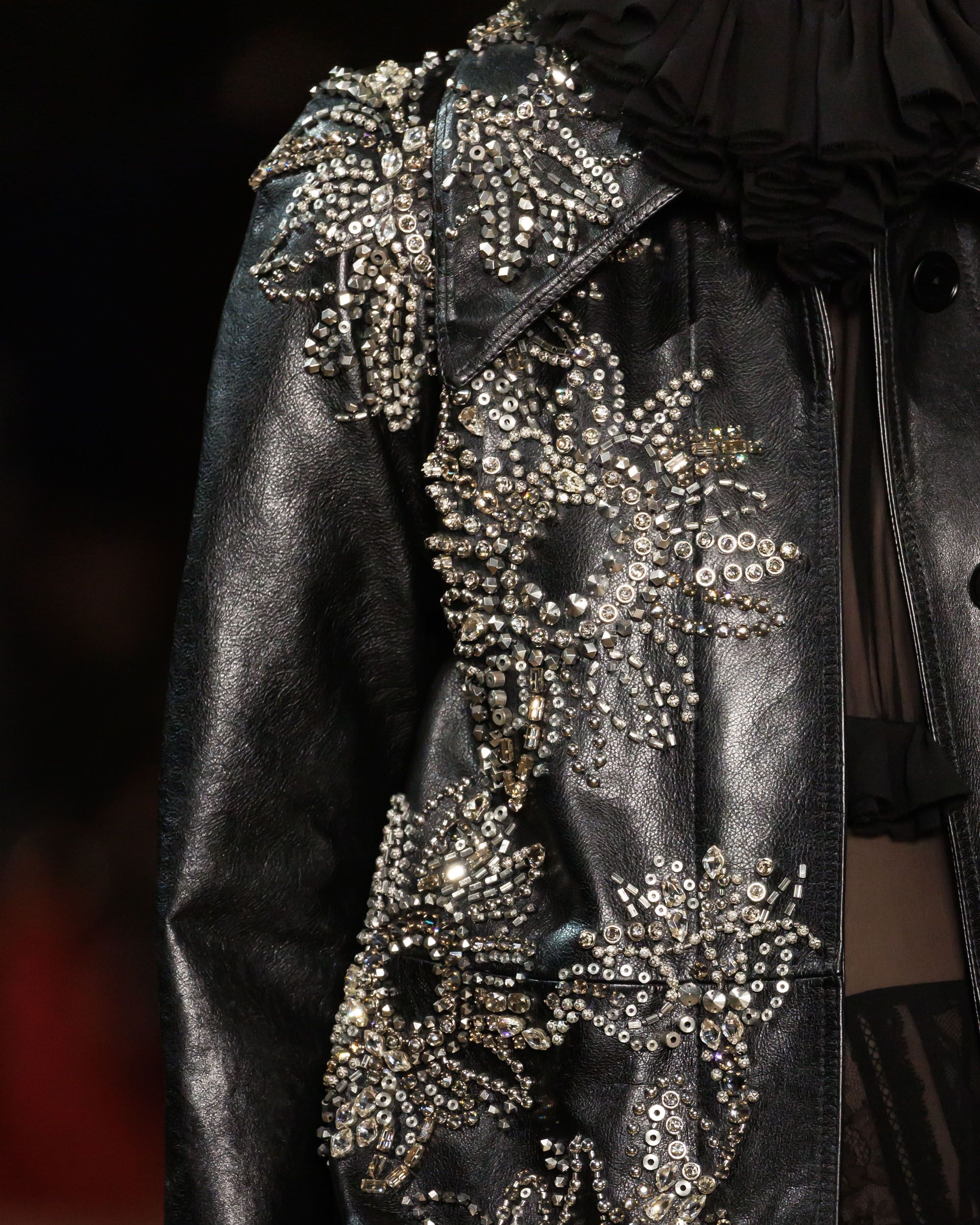 Embroidered sunflower jacket detail photograph