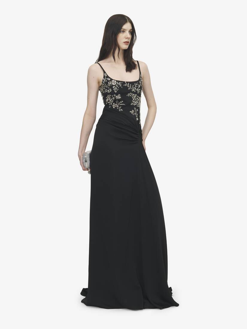 Robe de soirée à broderie florale | Alexander McQueen - image 3