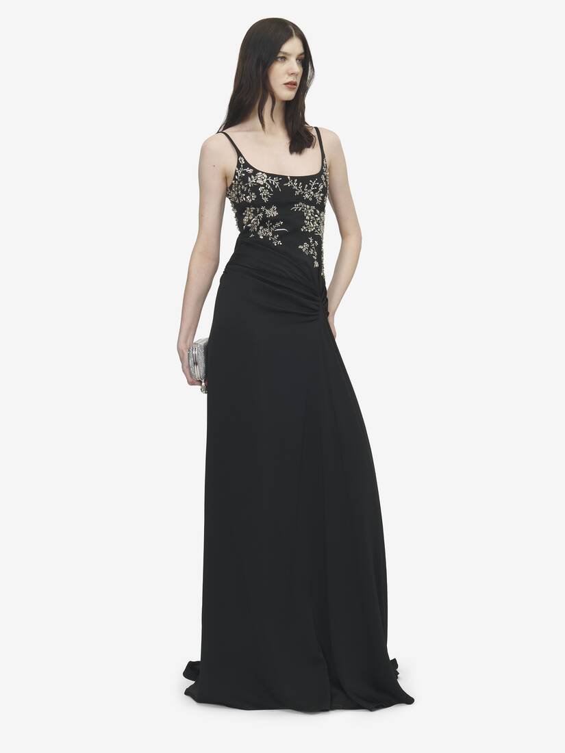 Floral Embroidery Evening Dress | Alexander McQueen - image 3
