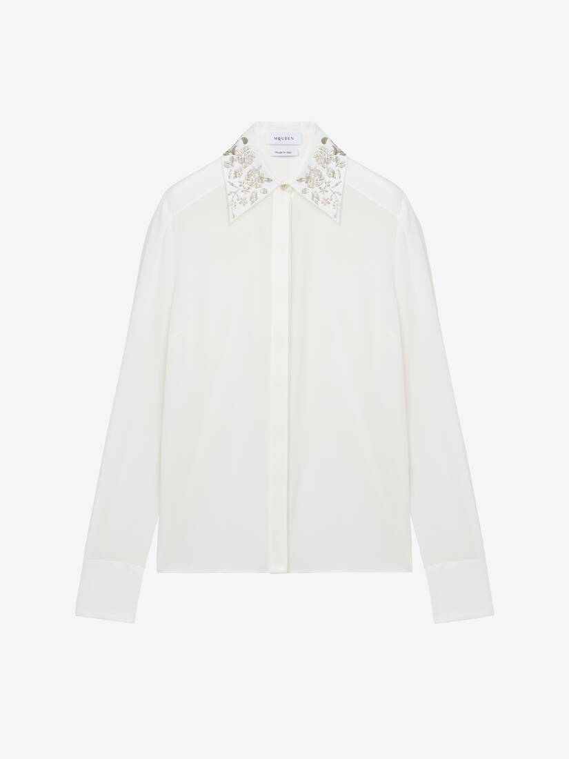 Chemise à broderie florale | Alexander McQueen - image 1