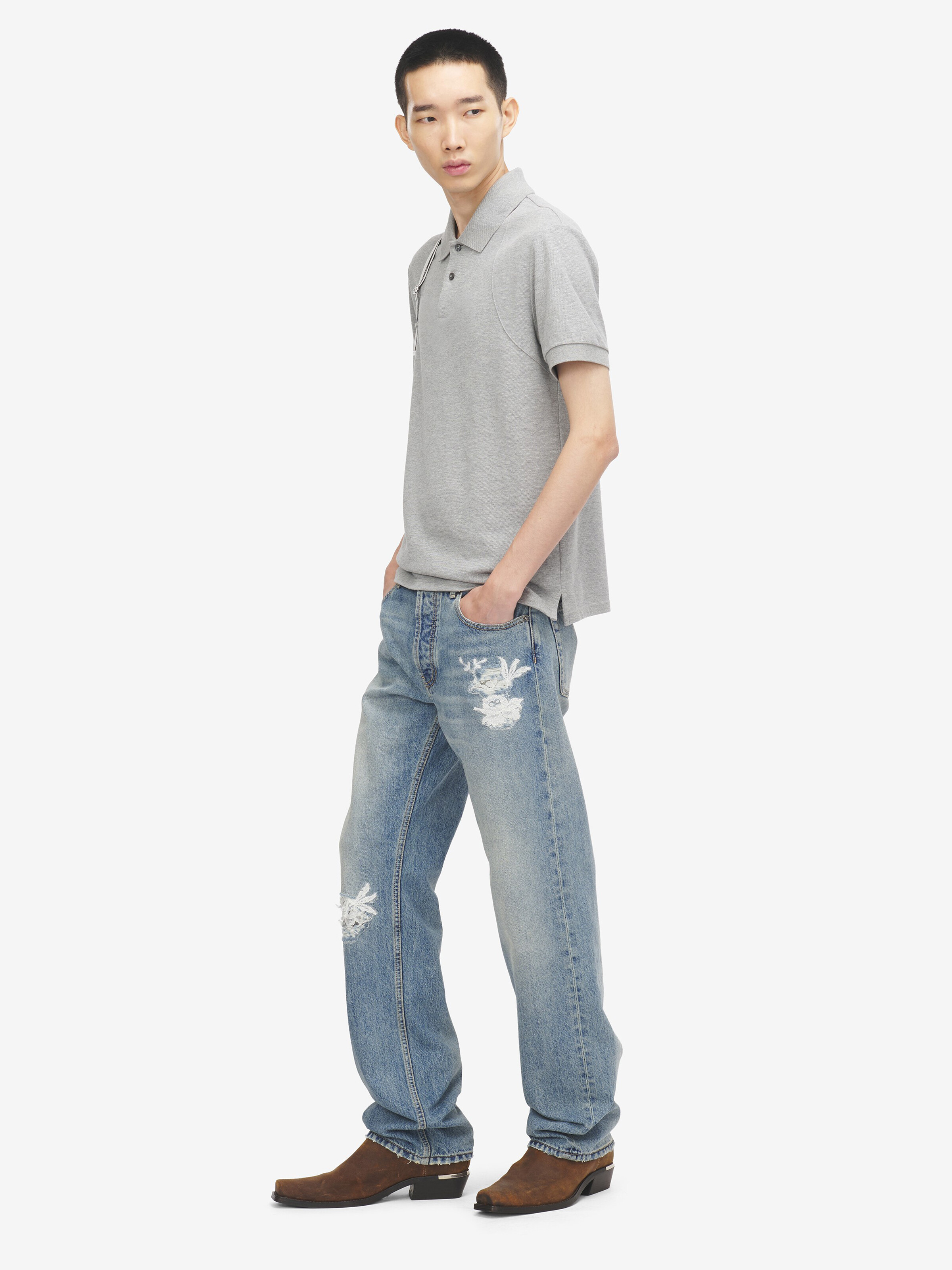 ロゴ ハーネス ポロシャツ in 本体: 100% コットン -  トリミング: 100% コットン -  部分使い: 100% ポリエステル | Alexander McQueen - image 3