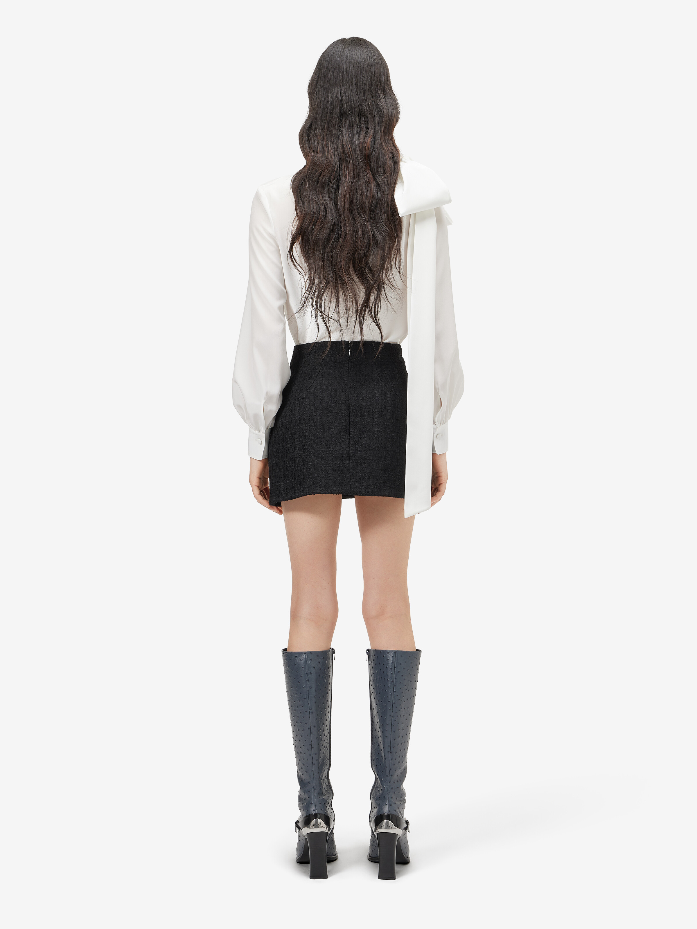 Women's Shoulder Bow Blouse in Ivory in 100% Silk | Alexander McQueen - image 4