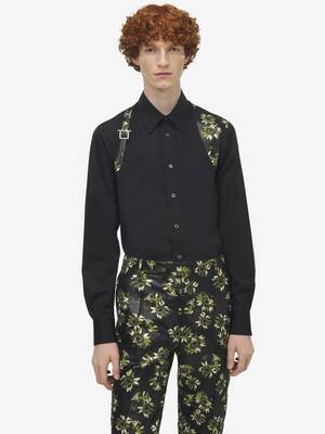 ALEXANDER McQUEEN ブラック 鳥プリント 長袖シャツ 847293QNAAX1000_F.jpg?v=1