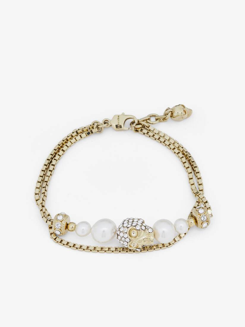 Bracelet chaîne Skull et perle | Alexander McQueen - image 1