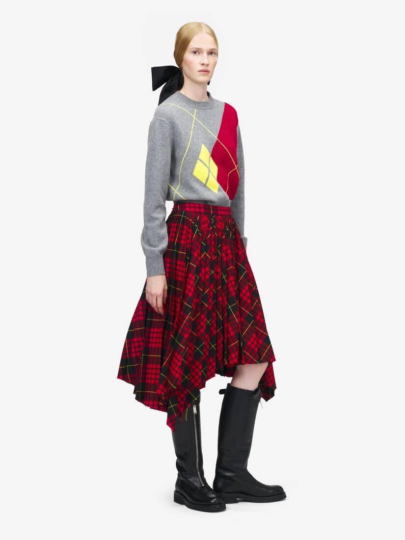MacQueen' Tartan Asymmetric Skirt | Alexander McQueen - image 3