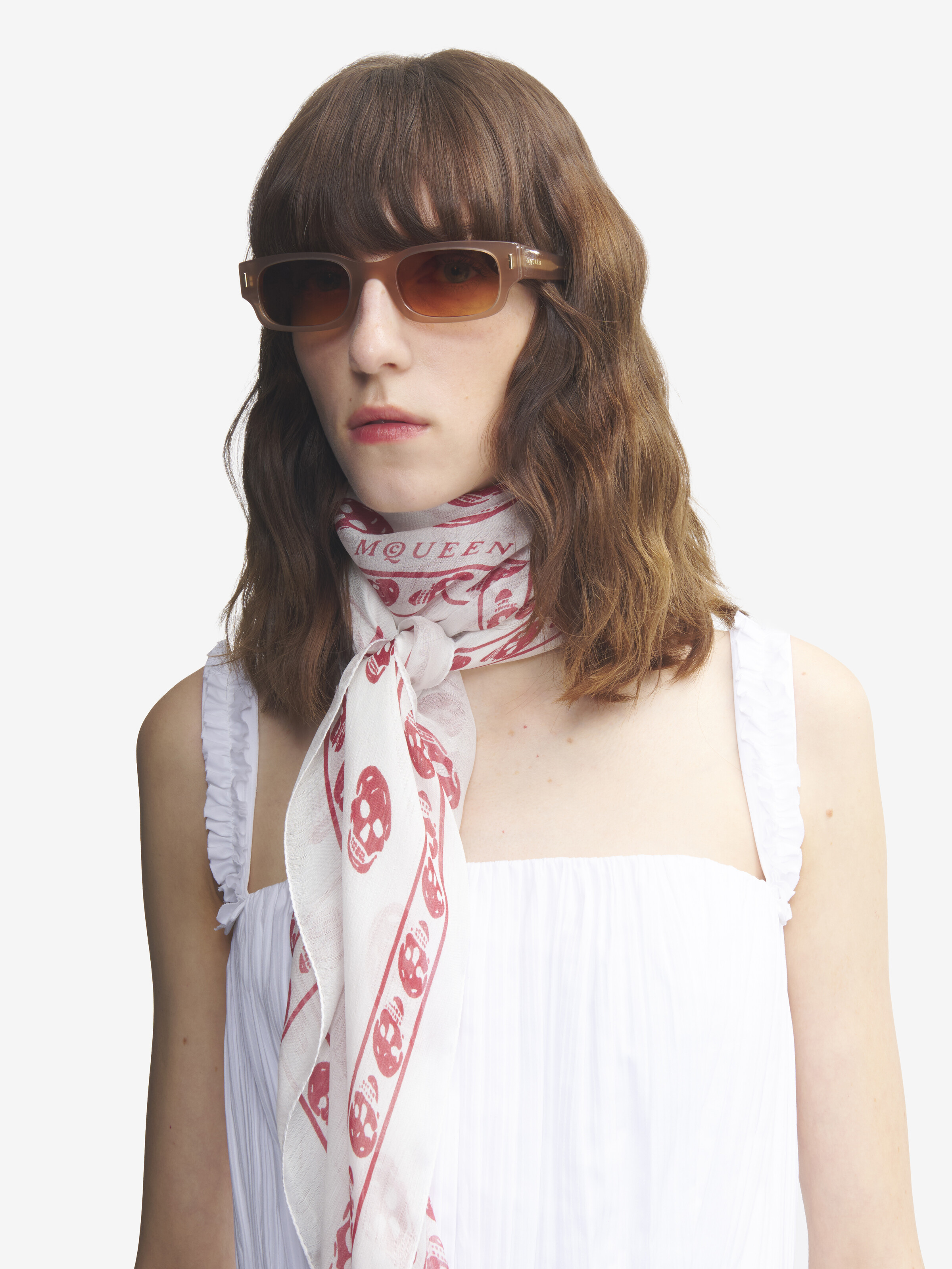 Women's T-Bar Rivet Panthos Sunglasses in Brown in Recycle Acetate & Bio Nylon Lens | Alexander McQueen - image 2