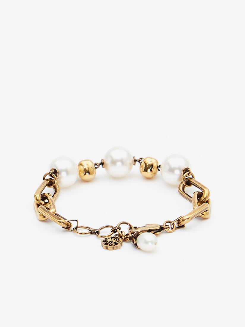Pearl-like Skull Chain Bracelet | Alexander McQueen - image 2