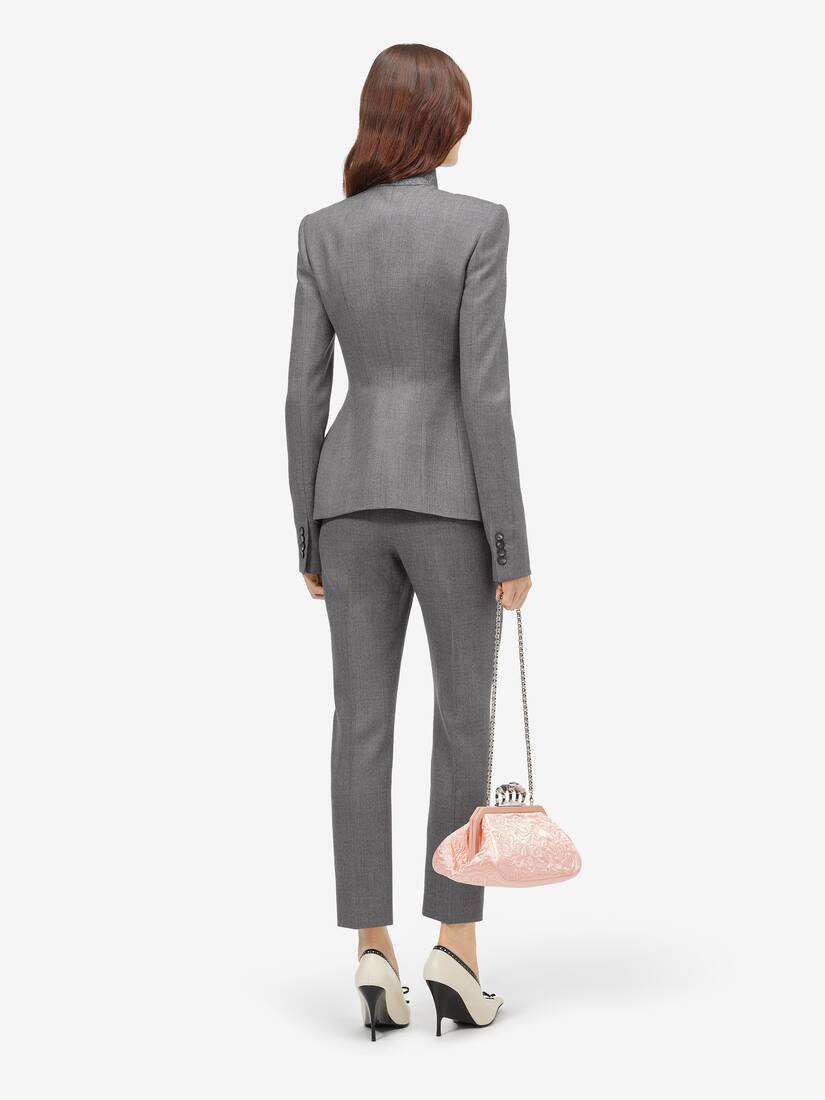 Wool Pinstripe Cross Lapel Jacket | Alexander McQueen - image 4