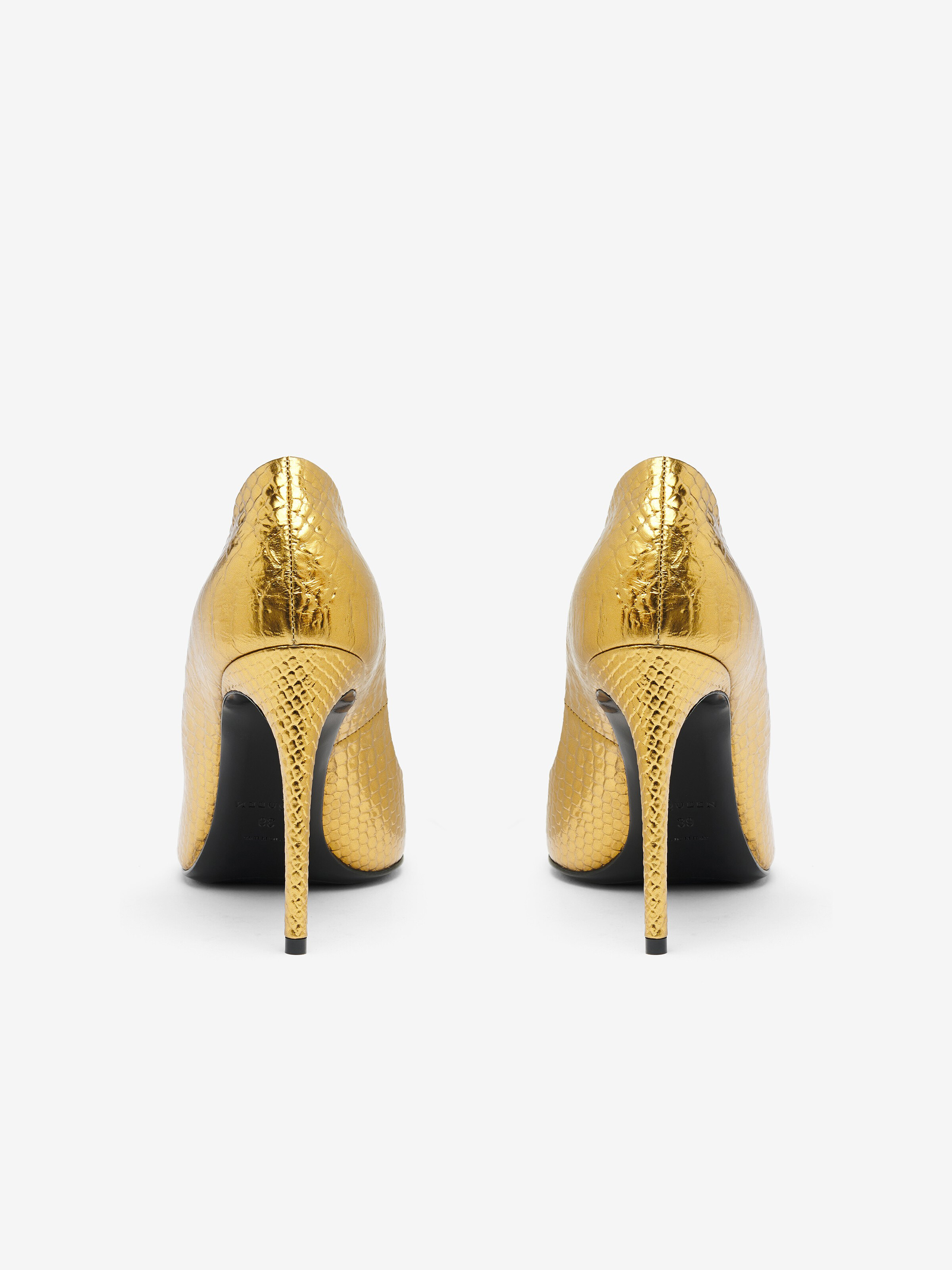 Décolleté Skull da Donna in Oro in Pelle di vitello | Alexander McQueen - image 4