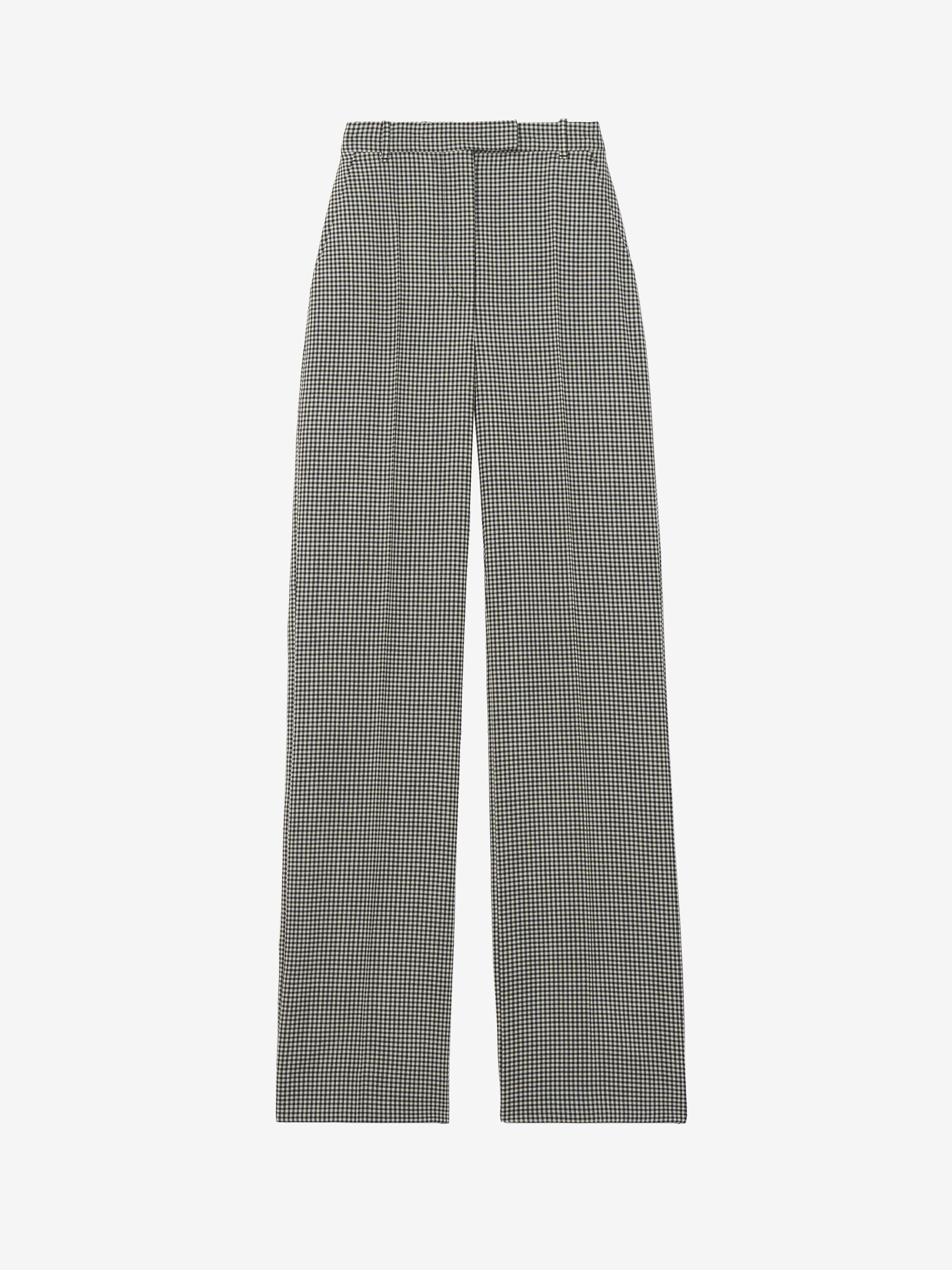 Pantaloni sartoriali con motivo a quadretti vichy da Donna in Nero/Avorio in 100% Lana | Alexander McQueen - image 1