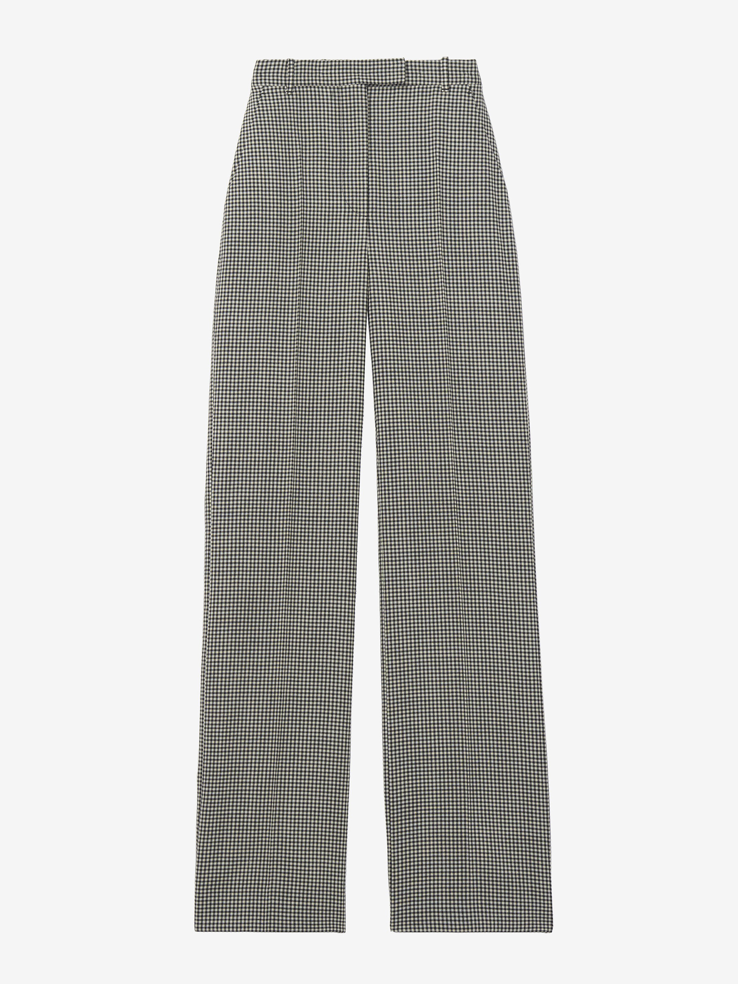 Gingham Check Tailored Trousers