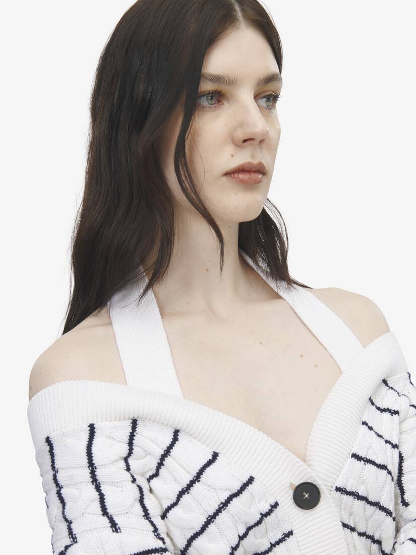 露肩条纹开衫 | Alexander McQueen - image 5