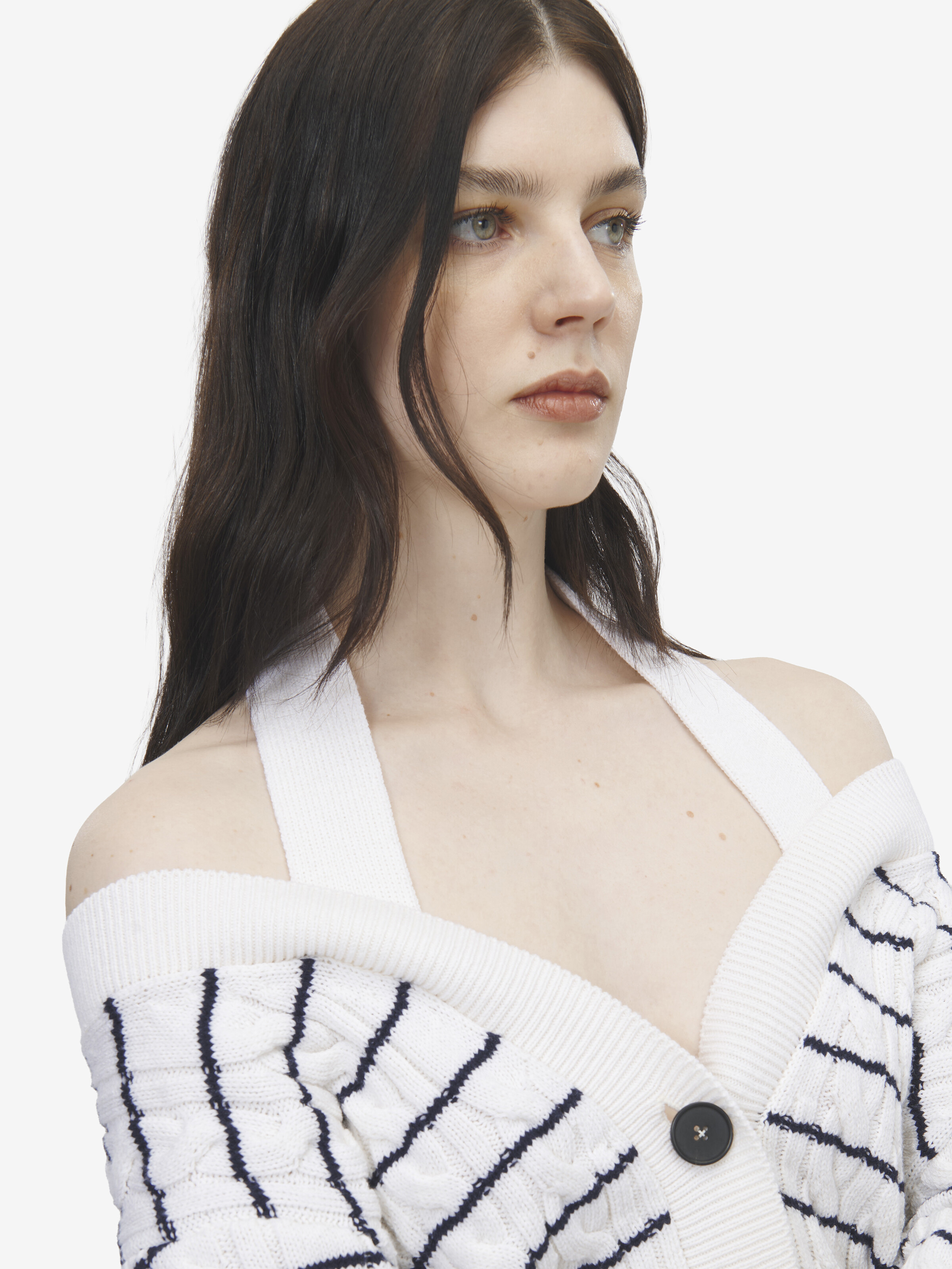 露肩条纹开衫 in 100% 羊毛 | Alexander McQueen - image 5