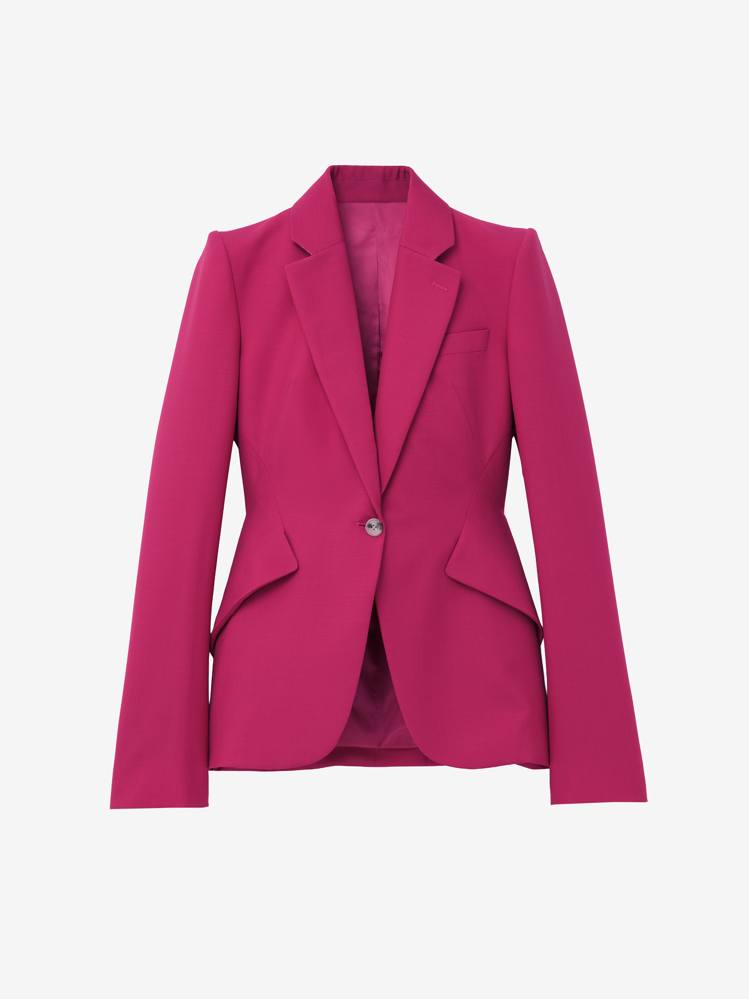 Women's Single-Breasted Jacket in Pink in 75% Wool, 25% Mohair | Alexander McQueen - image 1