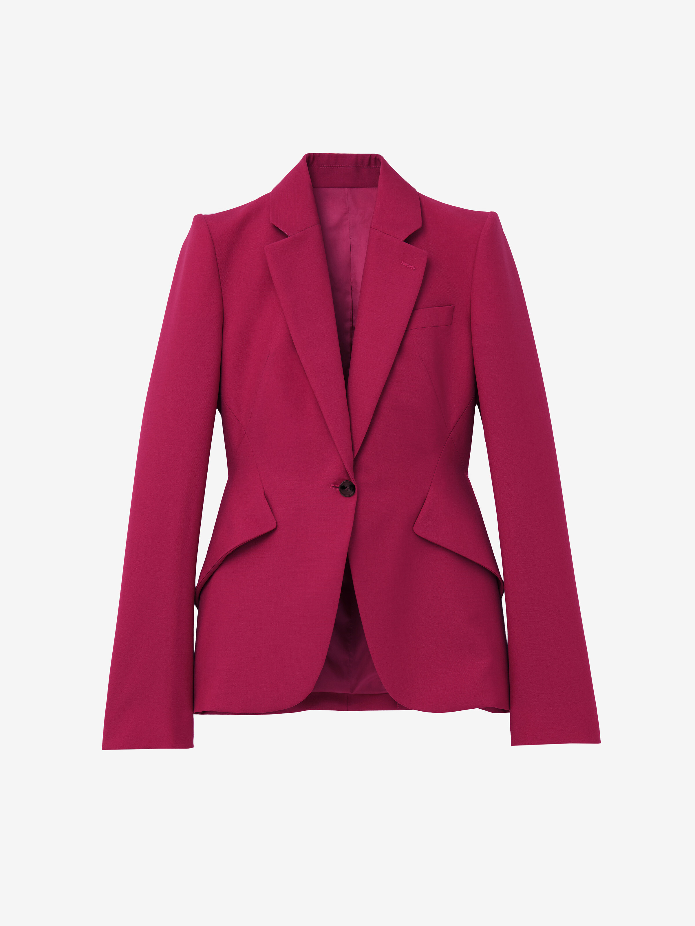 Women's Single-Breasted Jacket in Pink in 75% Wool, 25% Mohair | Alexander McQueen - image 1