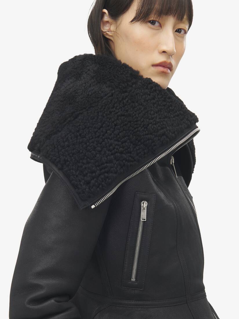 Veste en mouton retourné à basque | Alexander McQueen - image 5