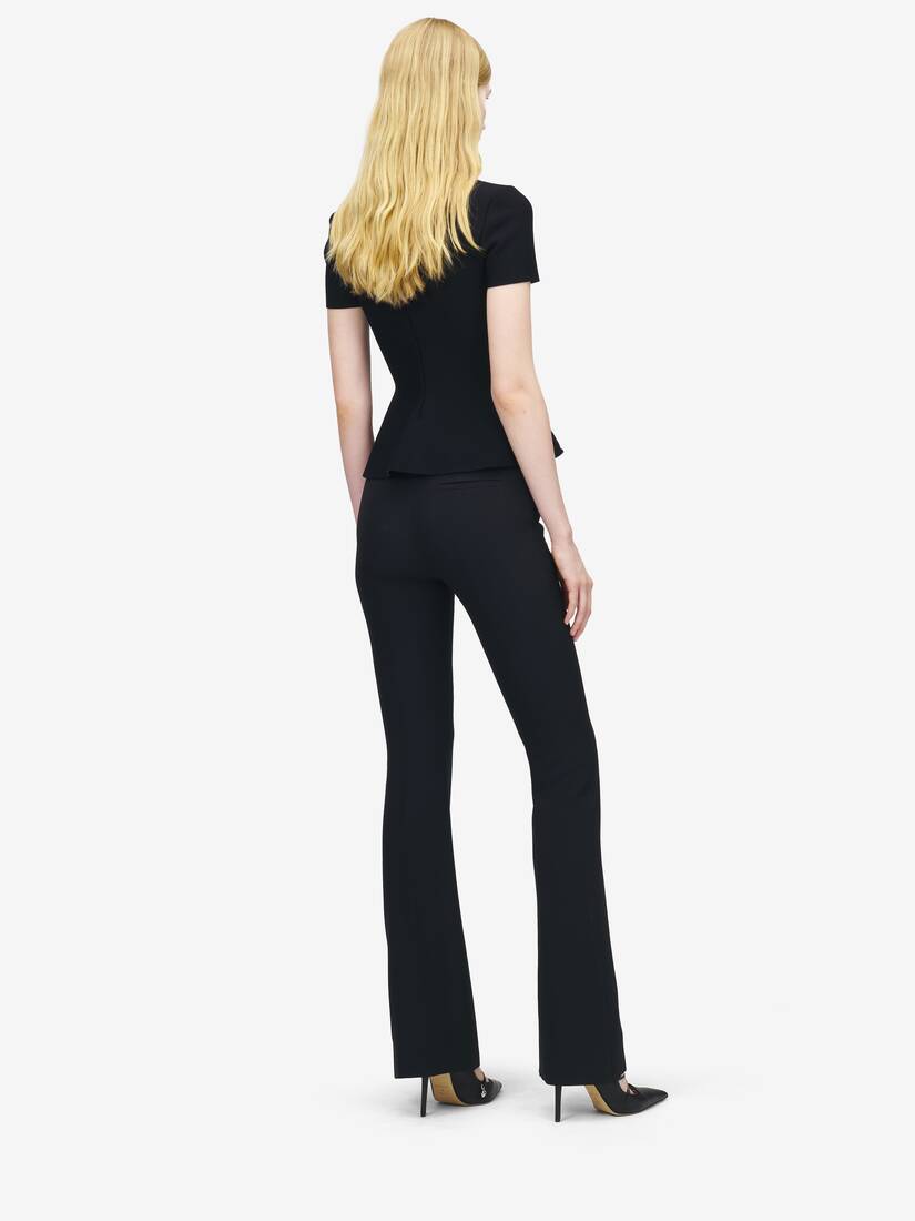 Lace Ribcage Jacquard Peplum Top | Alexander McQueen - image 4