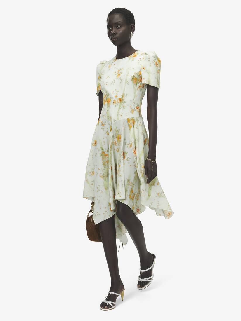 Silk Floral Print Dress | Alexander McQueen - image 3