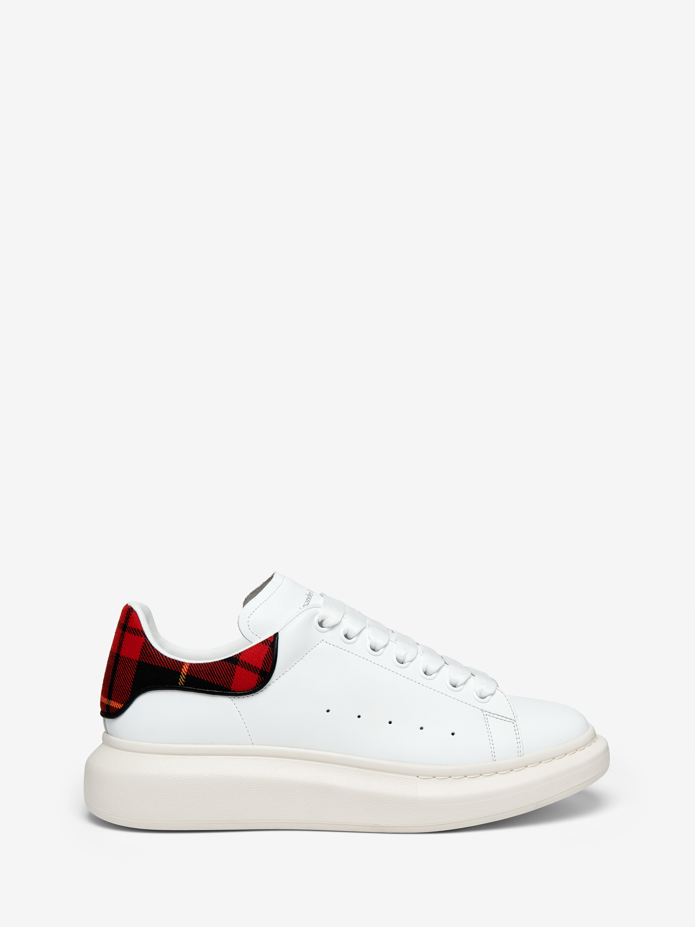 Men's Oversized Sneaker in White/Red in Calf Leather | Alexander McQueen - image 1