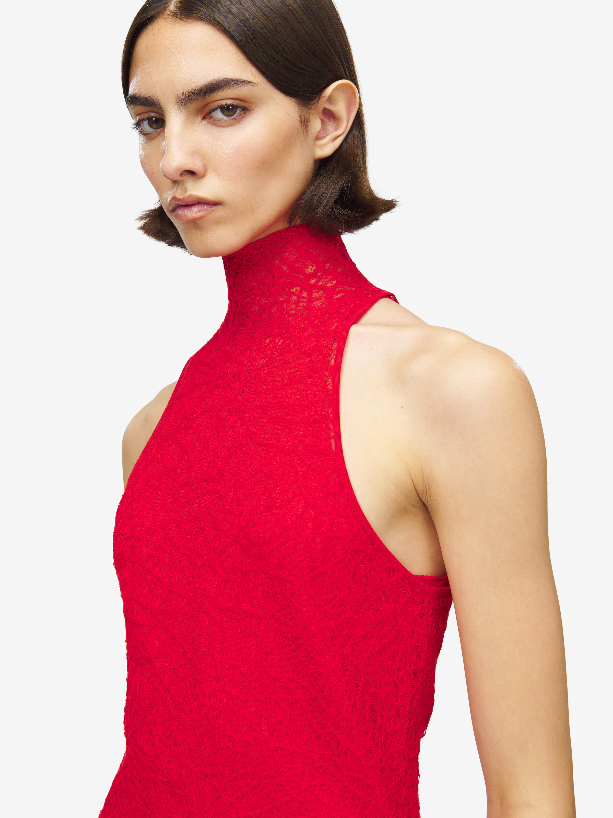 Midikleid aus Spinnenspitze für Damen in Rot in 54% Baumwolle, 46% Seide | Alexander McQueen - image 5
