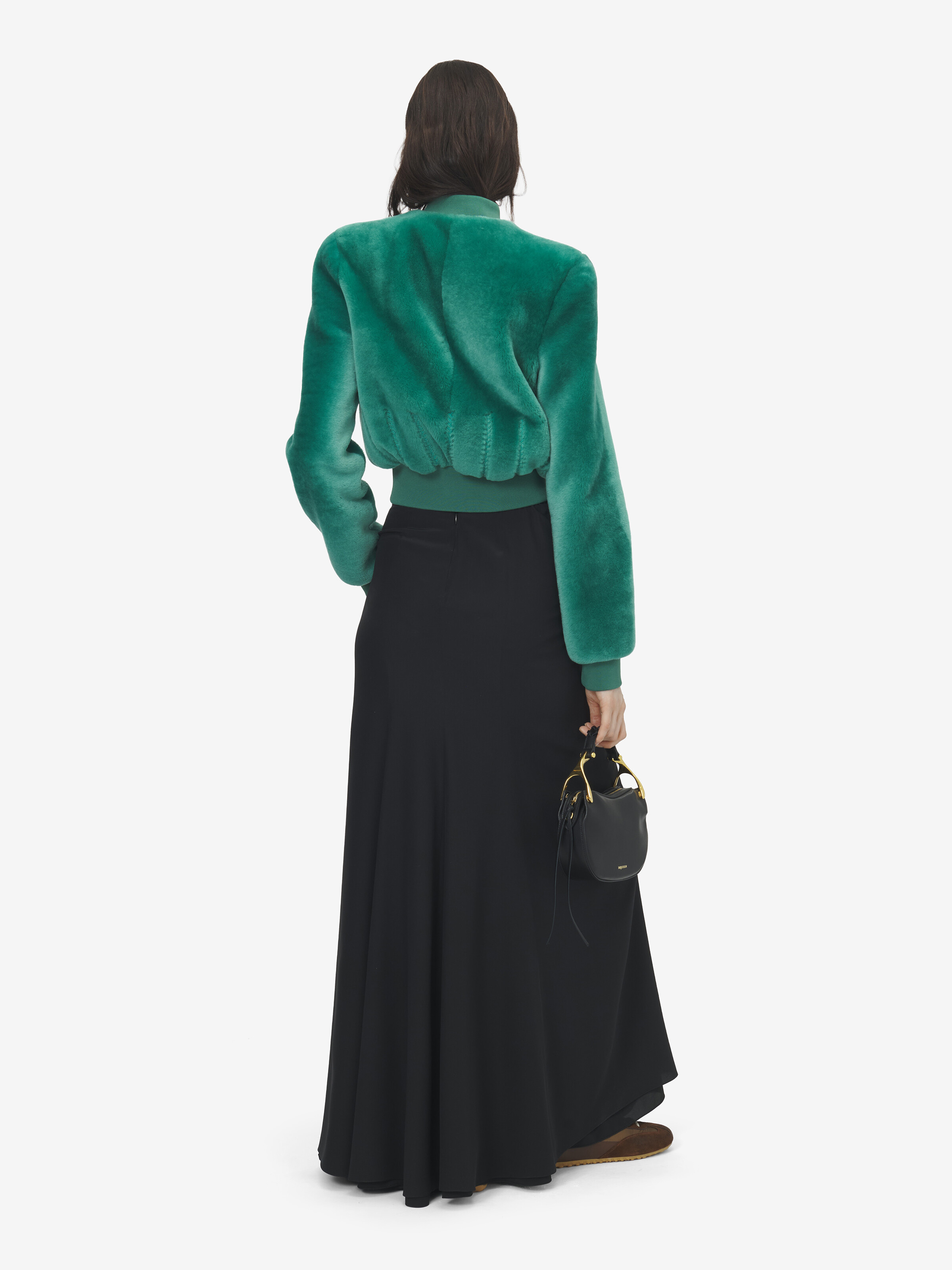 Women's Asymmetric Waist Maxi Skirt in Black in 100% Silk | Alexander McQueen - image 3