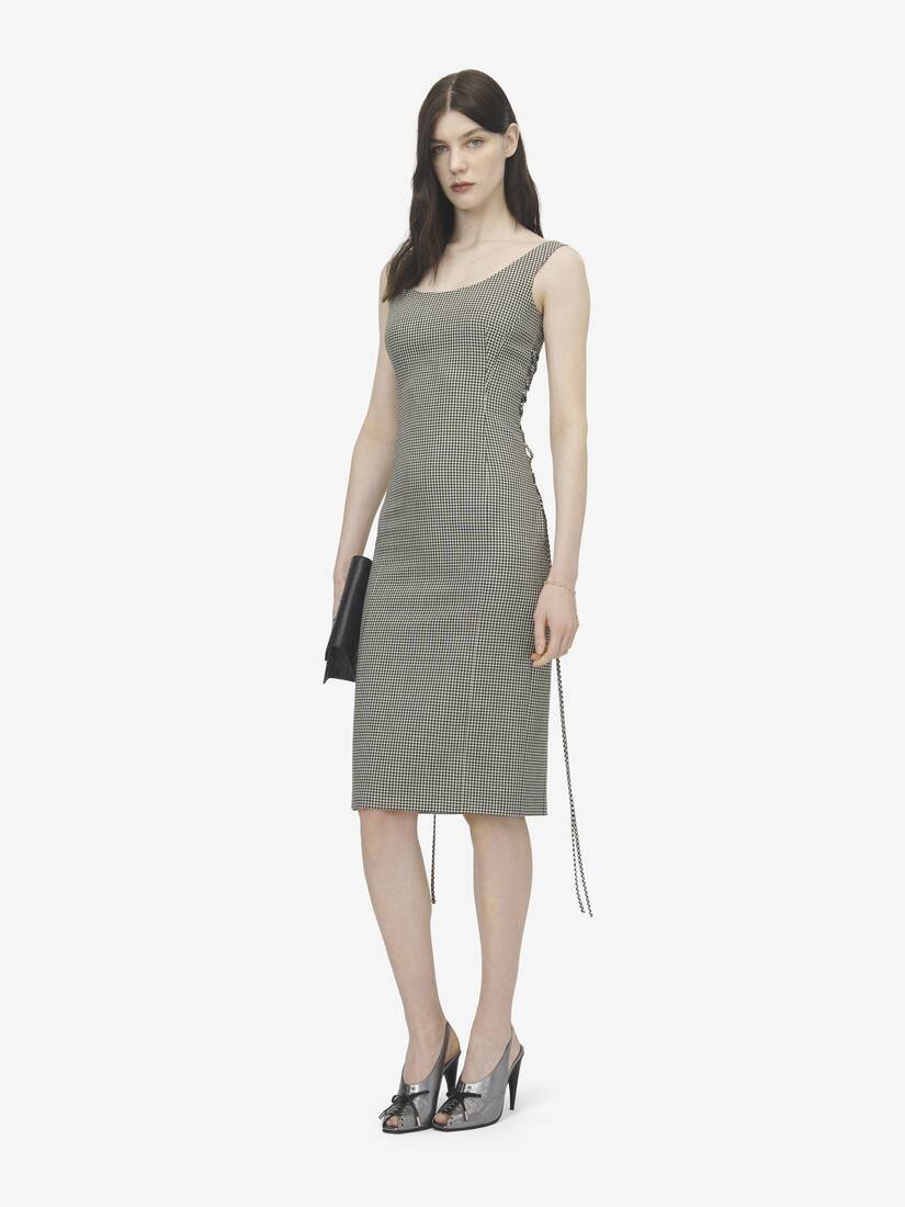 Bleistiftkleid mit Gingham-Karomuster und Korsettschnürung | Alexander McQueen - image 3