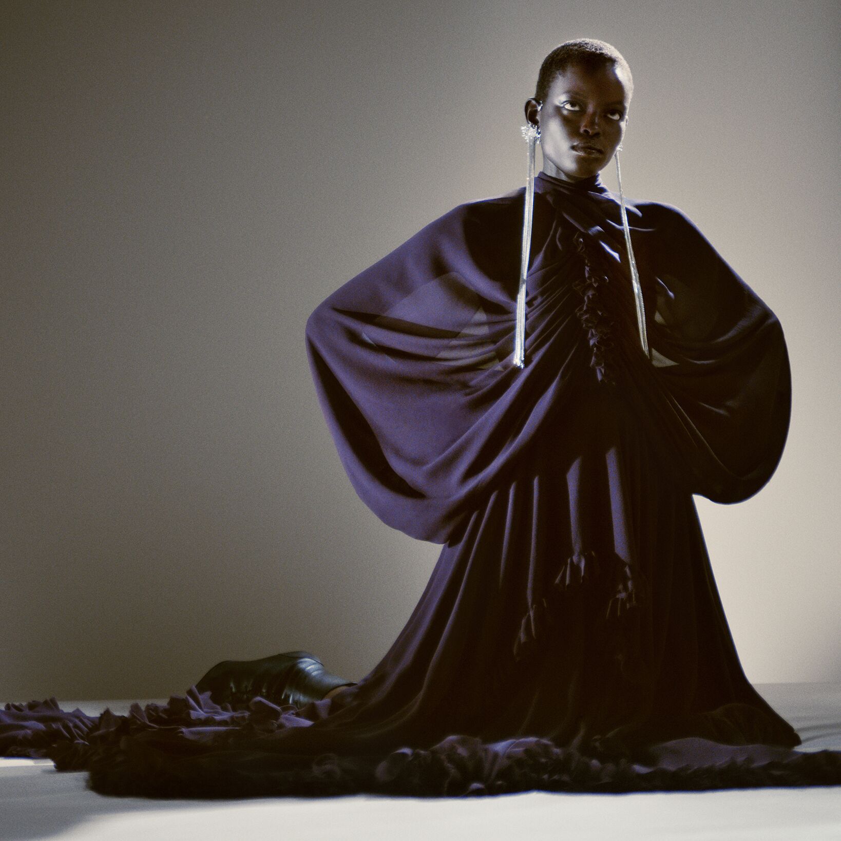 美品★アレキサンダーマックィーン★ギャザーミディスカート★ボリューム★フレア h*k様 Alexander McQueenリボンモチーフ ギャザータフタロング h*k様