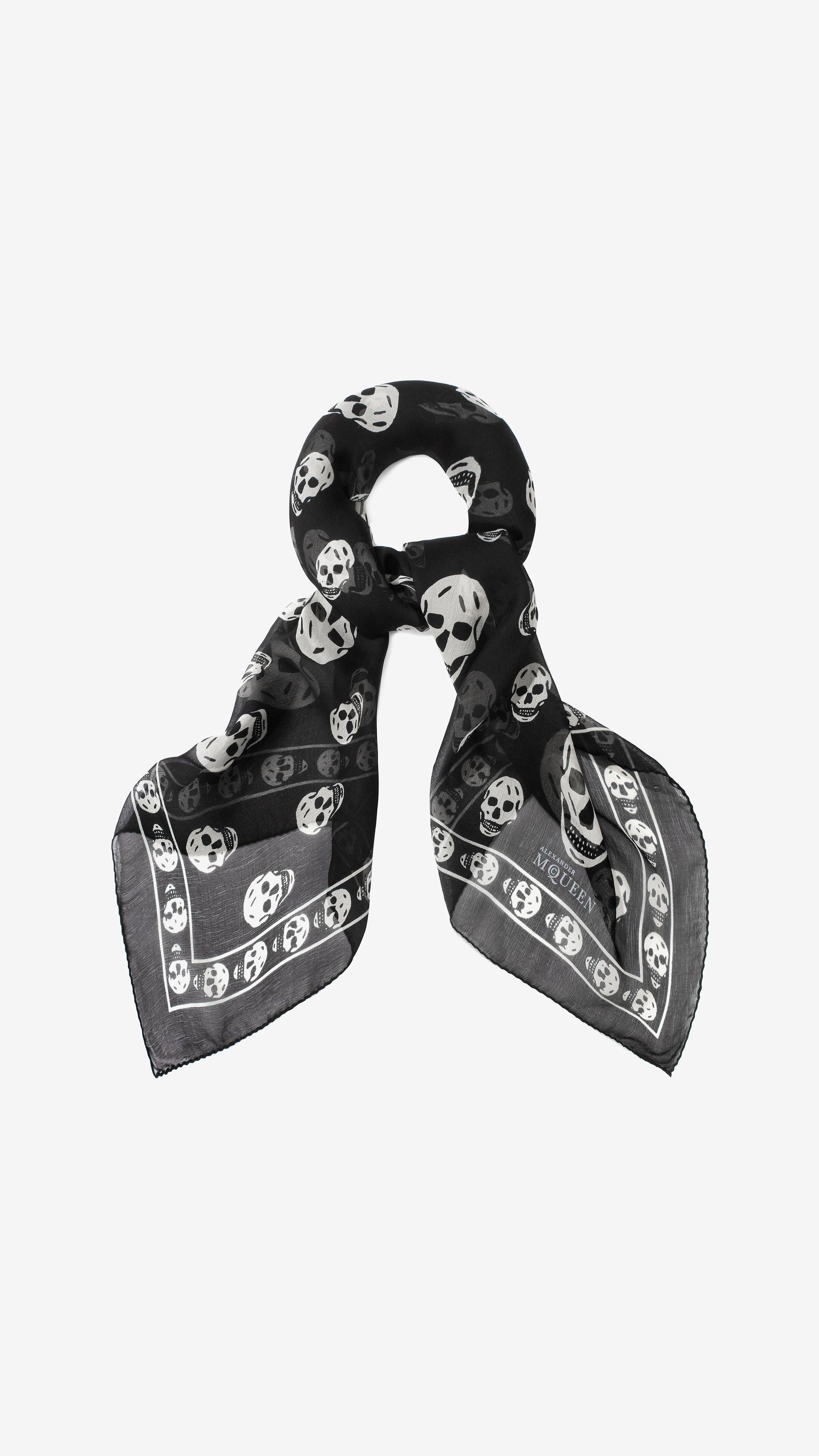 McQueen womens skull scarf in black