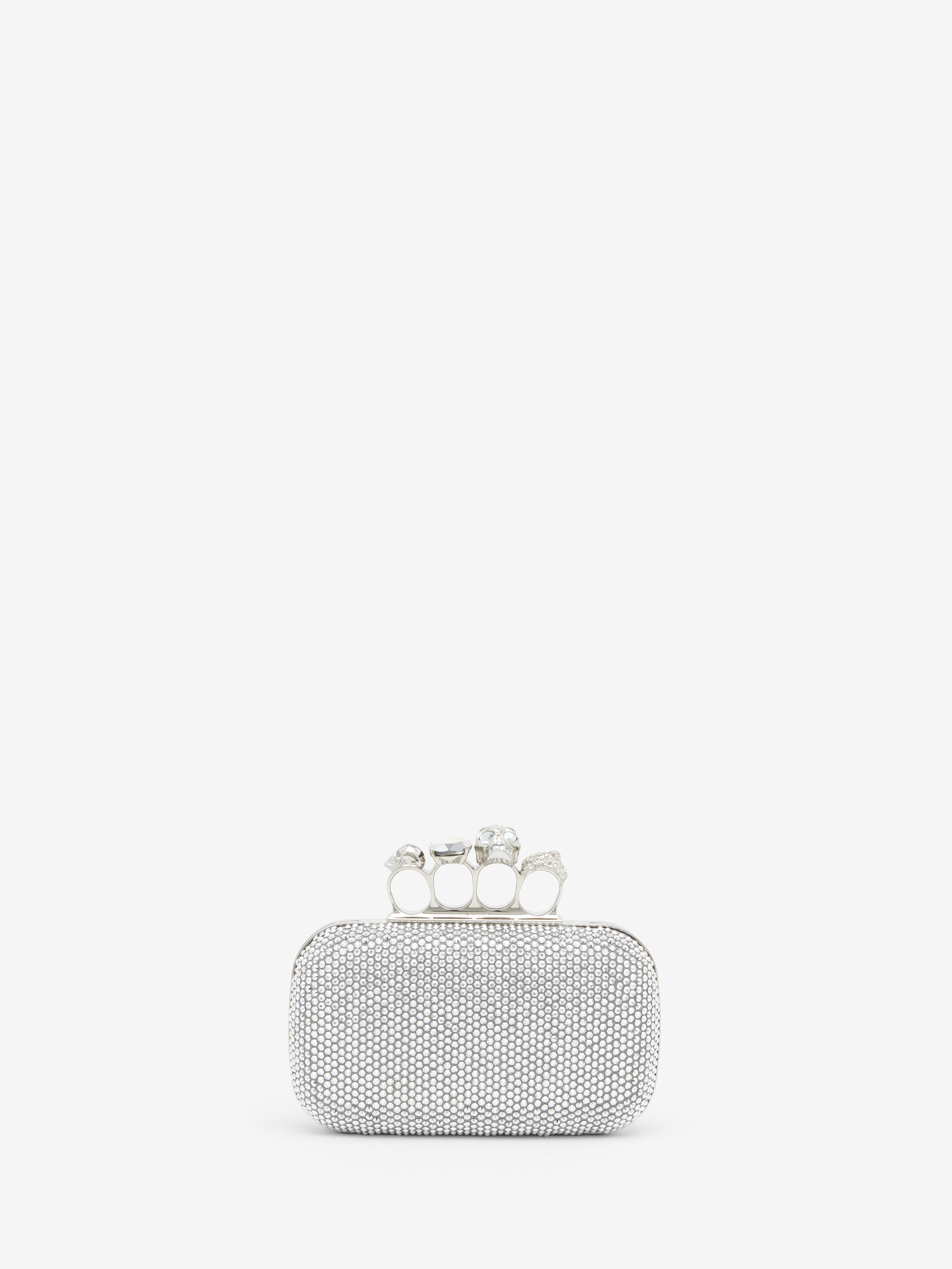 Women's Knuckle Clutch in Silver-finish in Calf Leather | Alexander McQueen - image 1