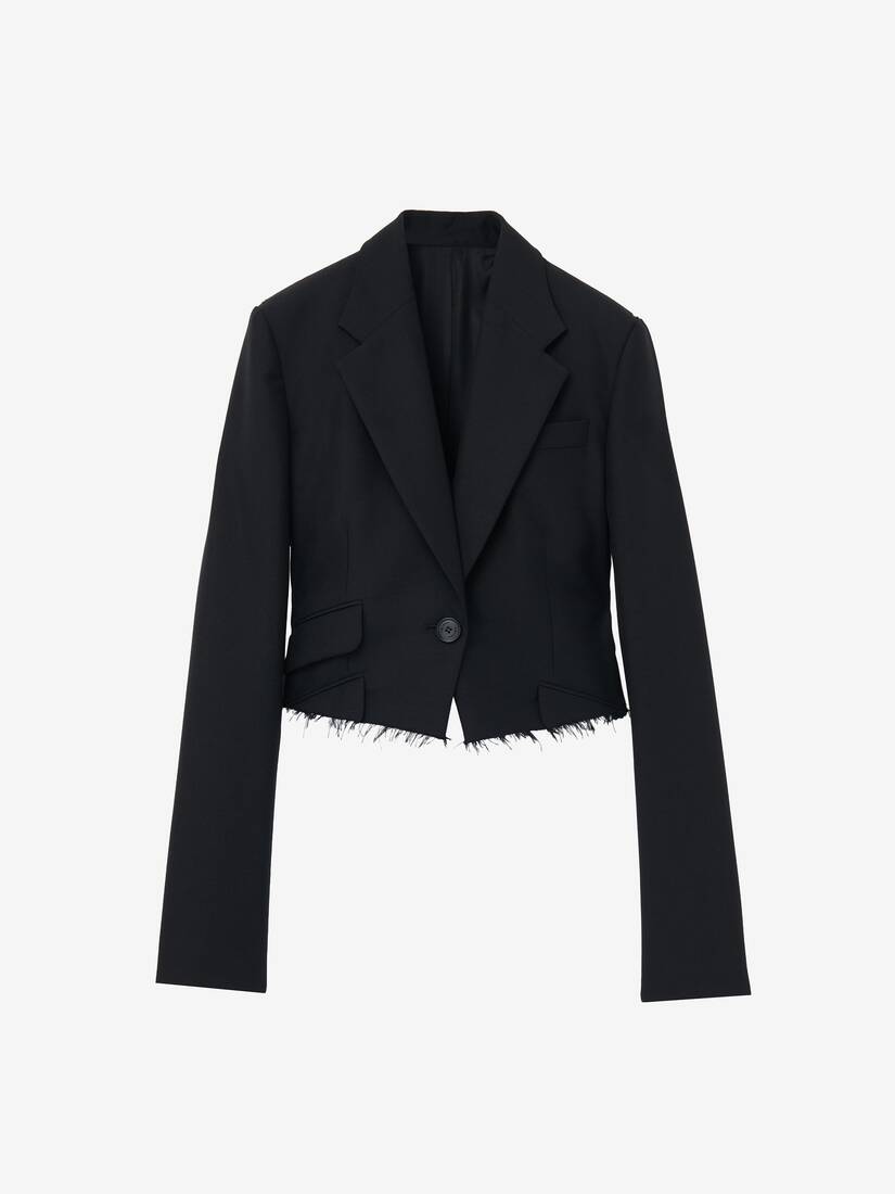 Cropped Single-Breasted Jacket | Alexander McQueen - image 1