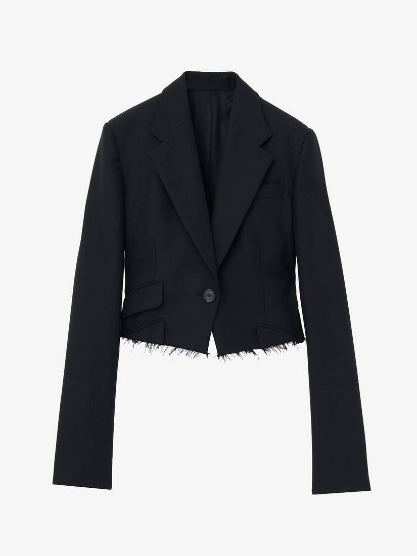 Cropped Single-Breasted Jacket | Alexander McQueen - image 1