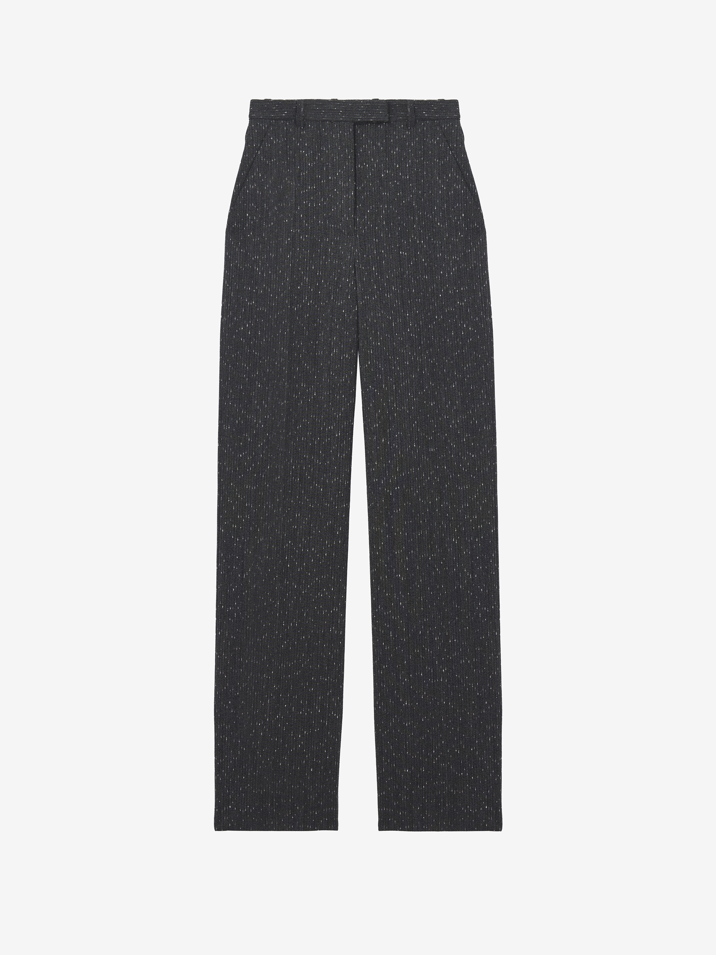 Pantalon à fines rayures mouchetées pour Femme en Gris in 99% Laine, 1% Polyamide | Alexander McQueen - image 1