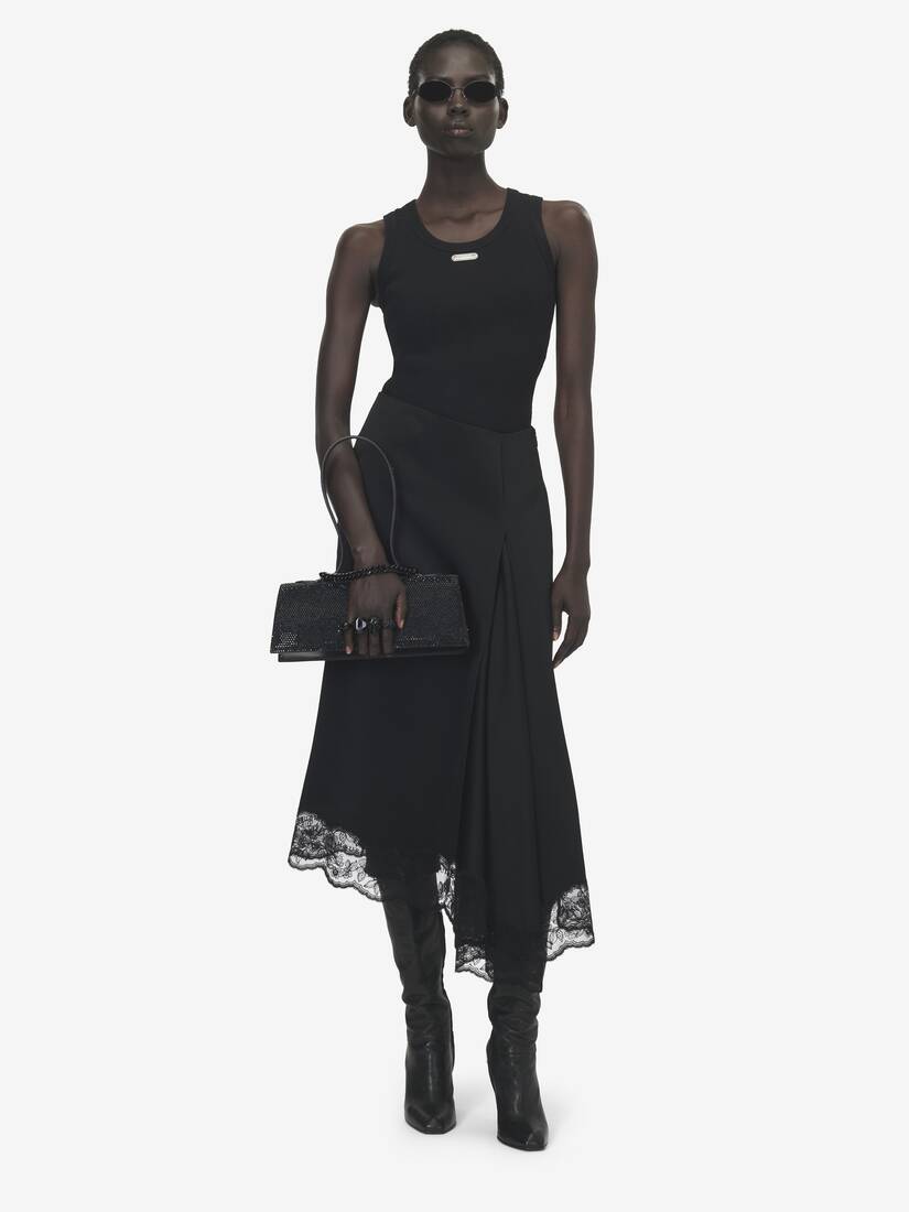 Lace Hem Asymmetric Midi Skirt | Alexander McQueen - image 2