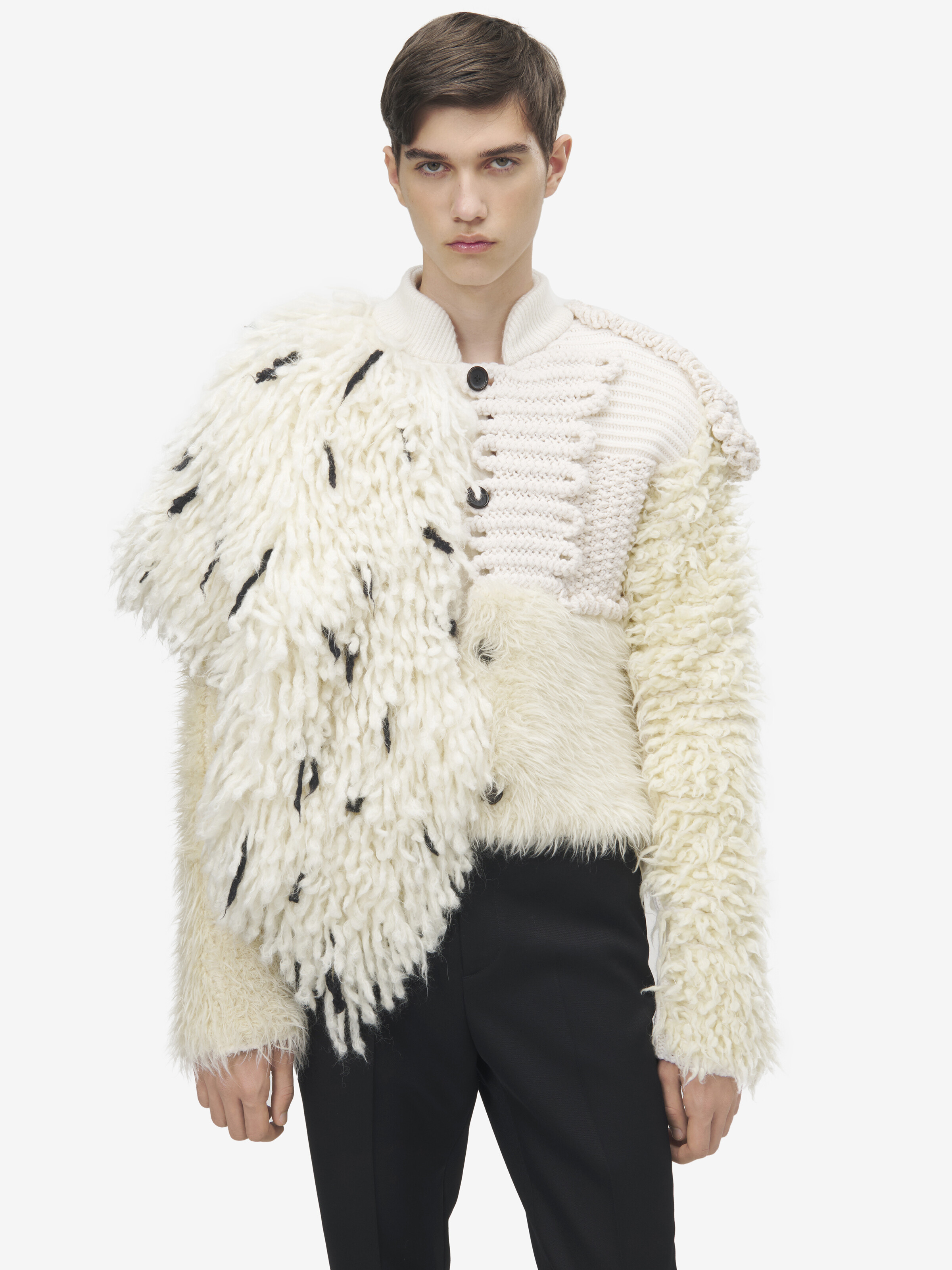 Asymmetric Patchwork Cardigan