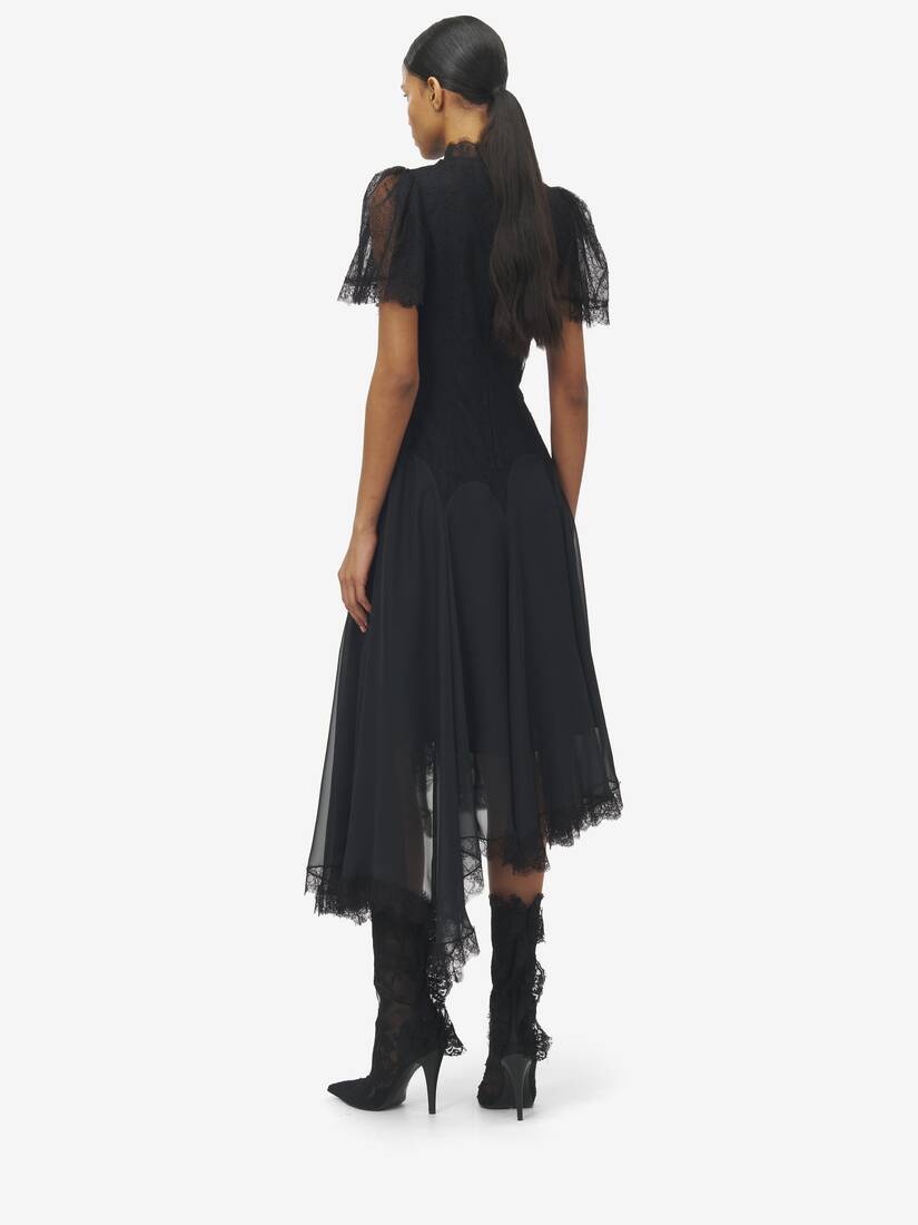 Floral Lace Evening Dress