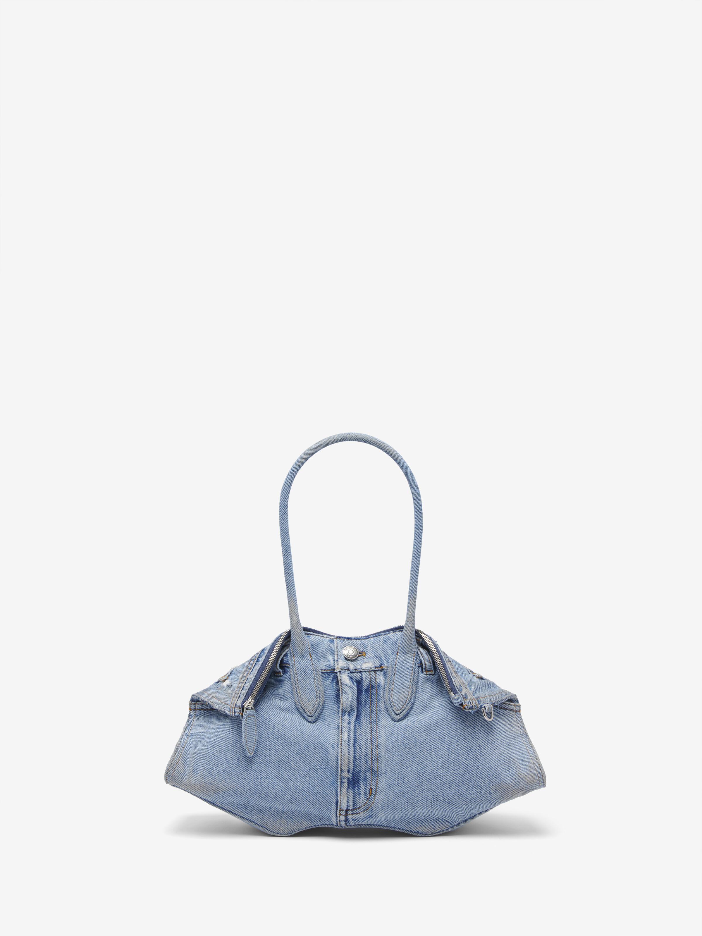 Women's Manta Bag in Washed Blue in 100% Cotton | Alexander McQueen - image 1