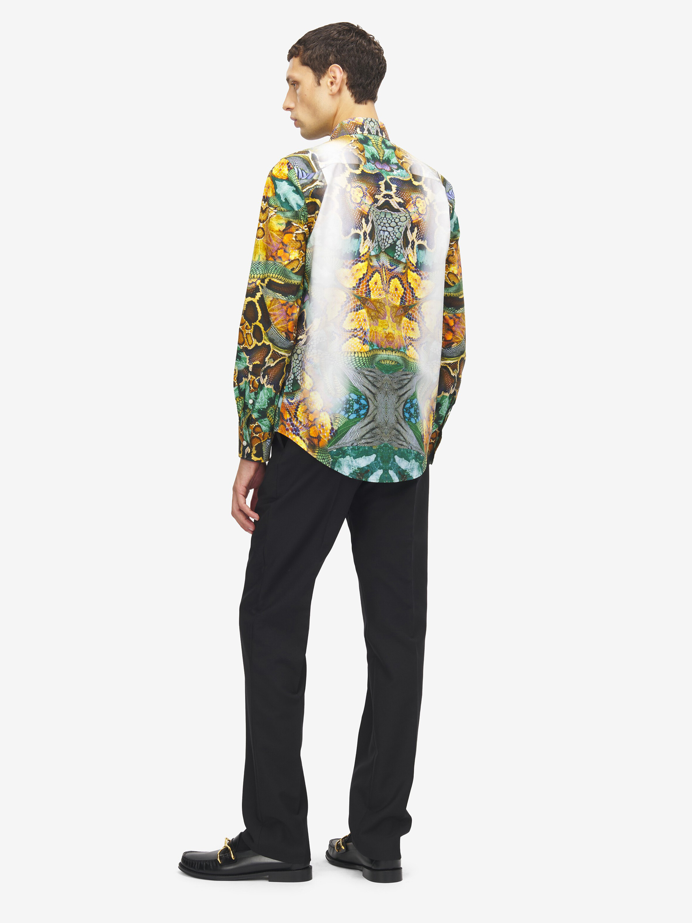 Men's Archival Print Shirt in Multicolor in 100% Cotton | Alexander McQueen - image 4