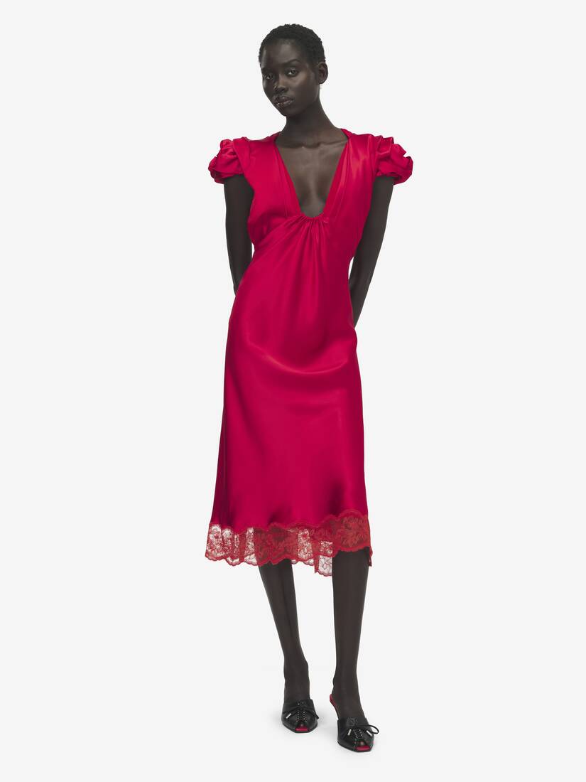 Gathered Sleeve Midi Dress | Alexander McQueen - image 2