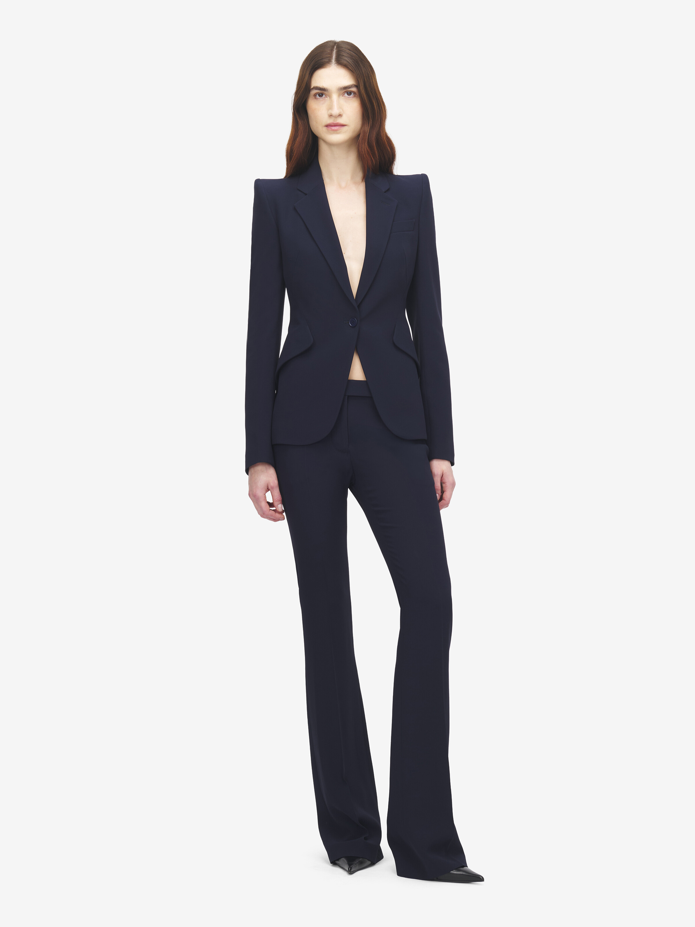 Pantalon Bootcut En Crêpe pour Femme en Bleu in Tissu: 52% Viscose, 48% Acétate, Doublure Poches: 100% Cupro | Alexander McQueen - image 2