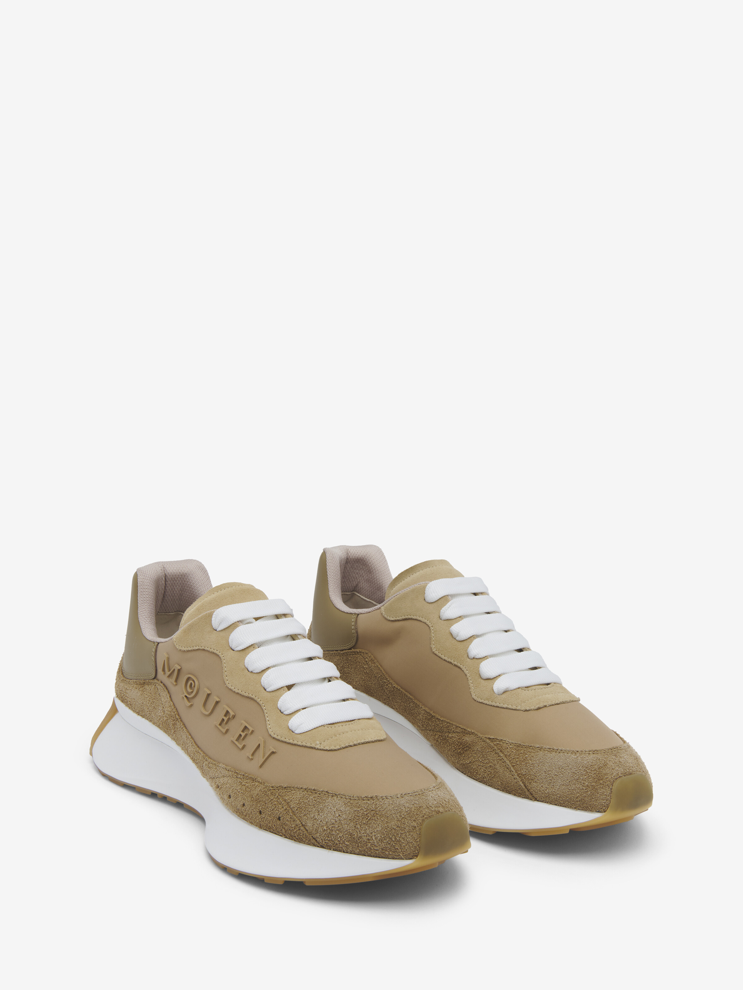 Men's Sprint Runner in Beige in Calf Leather | Alexander McQueen - image 2