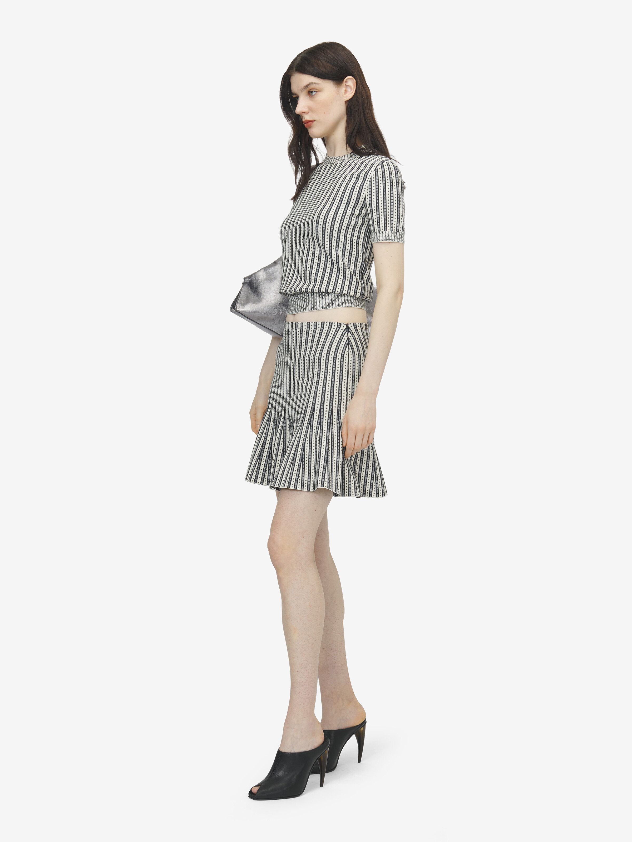 ストライプ ニットトップ in 84% ビスコース, 7% ポリアミド, 7% ポリエステル, 2% エラスタン | Alexander McQueen - image 3