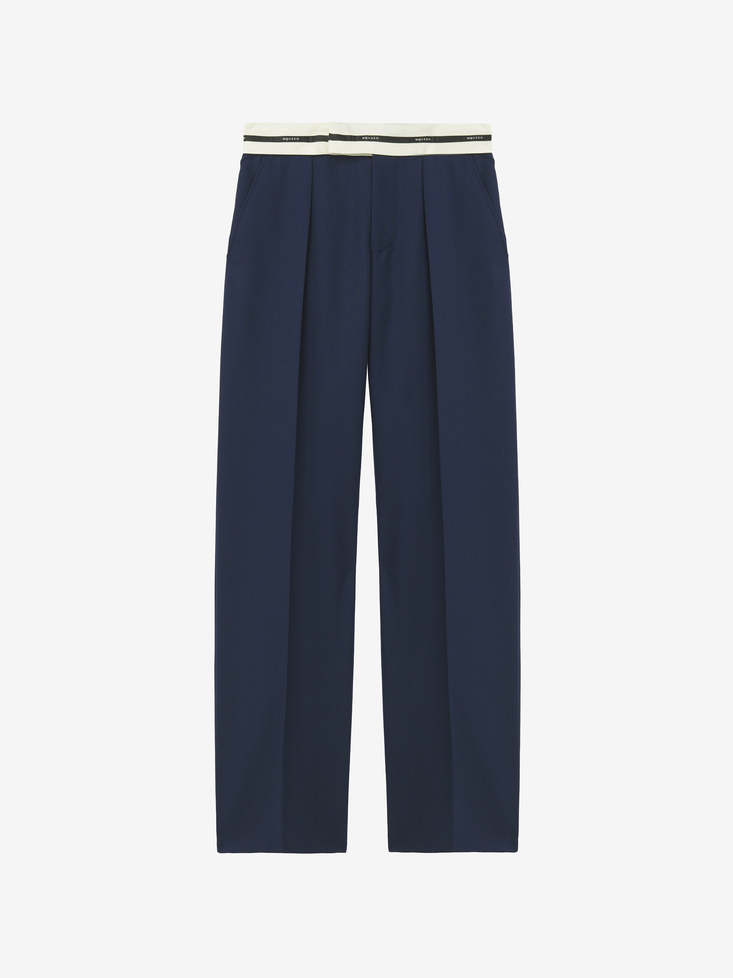 Men's Tailored Trousers in Indigo in 100% Wool | Alexander McQueen - image 1