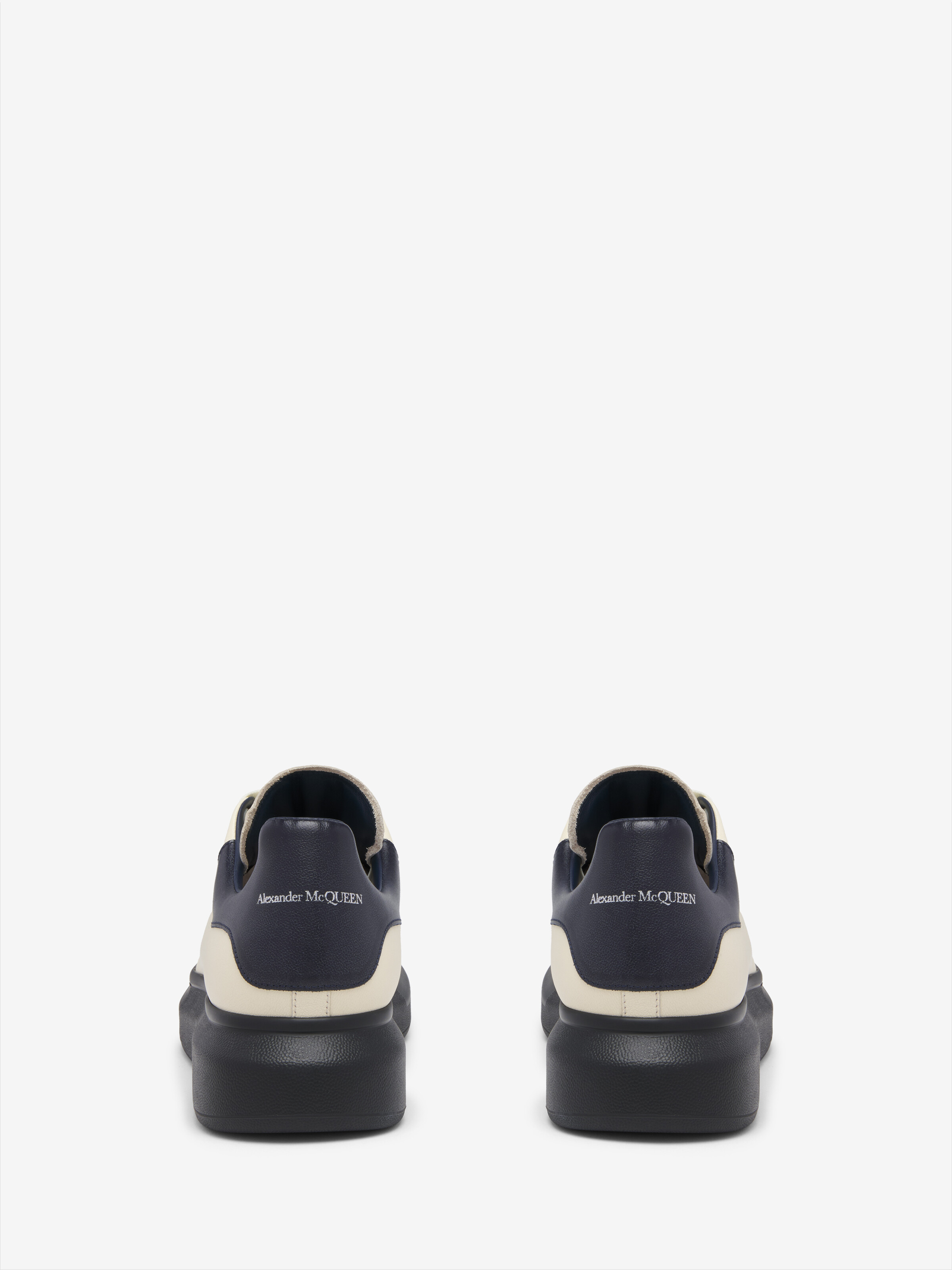 Men's Oversized Sneaker in Cream/Dark Blue in Calf Leather | Alexander McQueen - image 4
